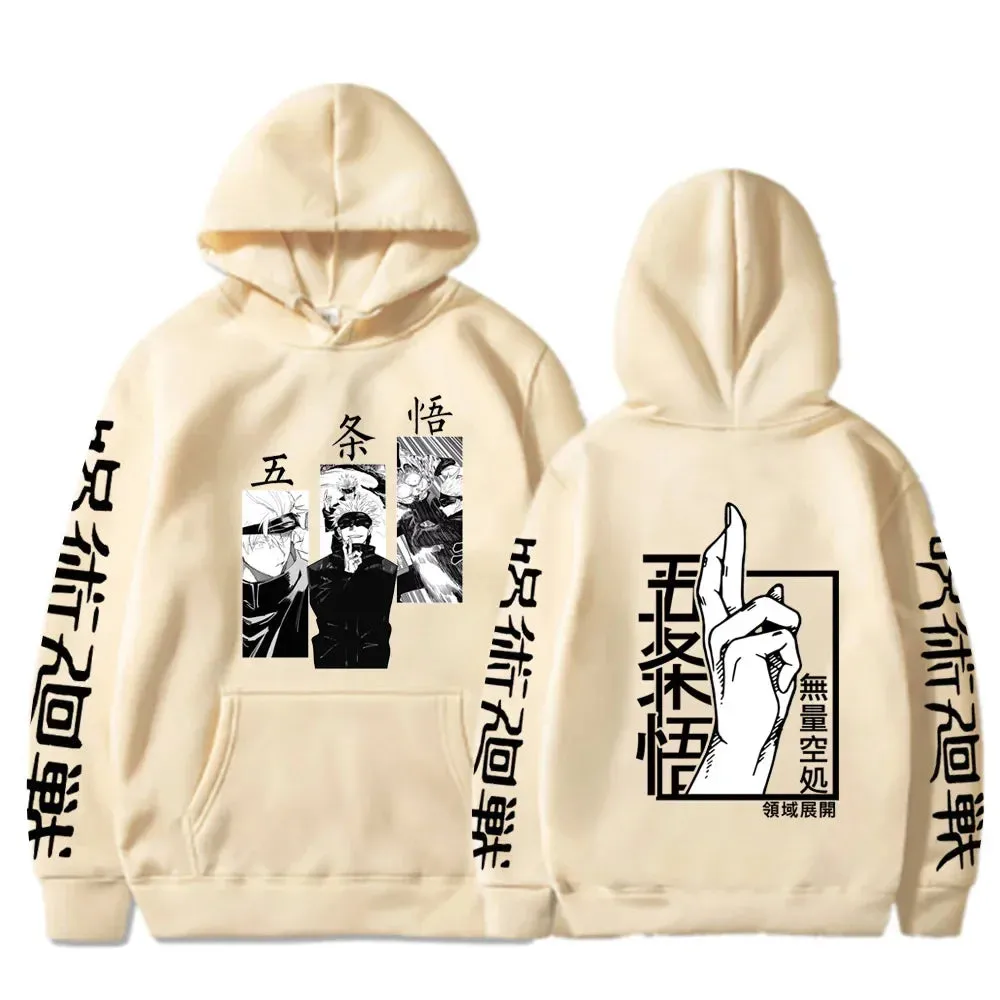 Anime Print Sweatshirts Jujutsu Kaisen Men's Hoodie Harajuku Autumn Winter Streetwear Clothe Yuji Itadori Plus Size Hoodie