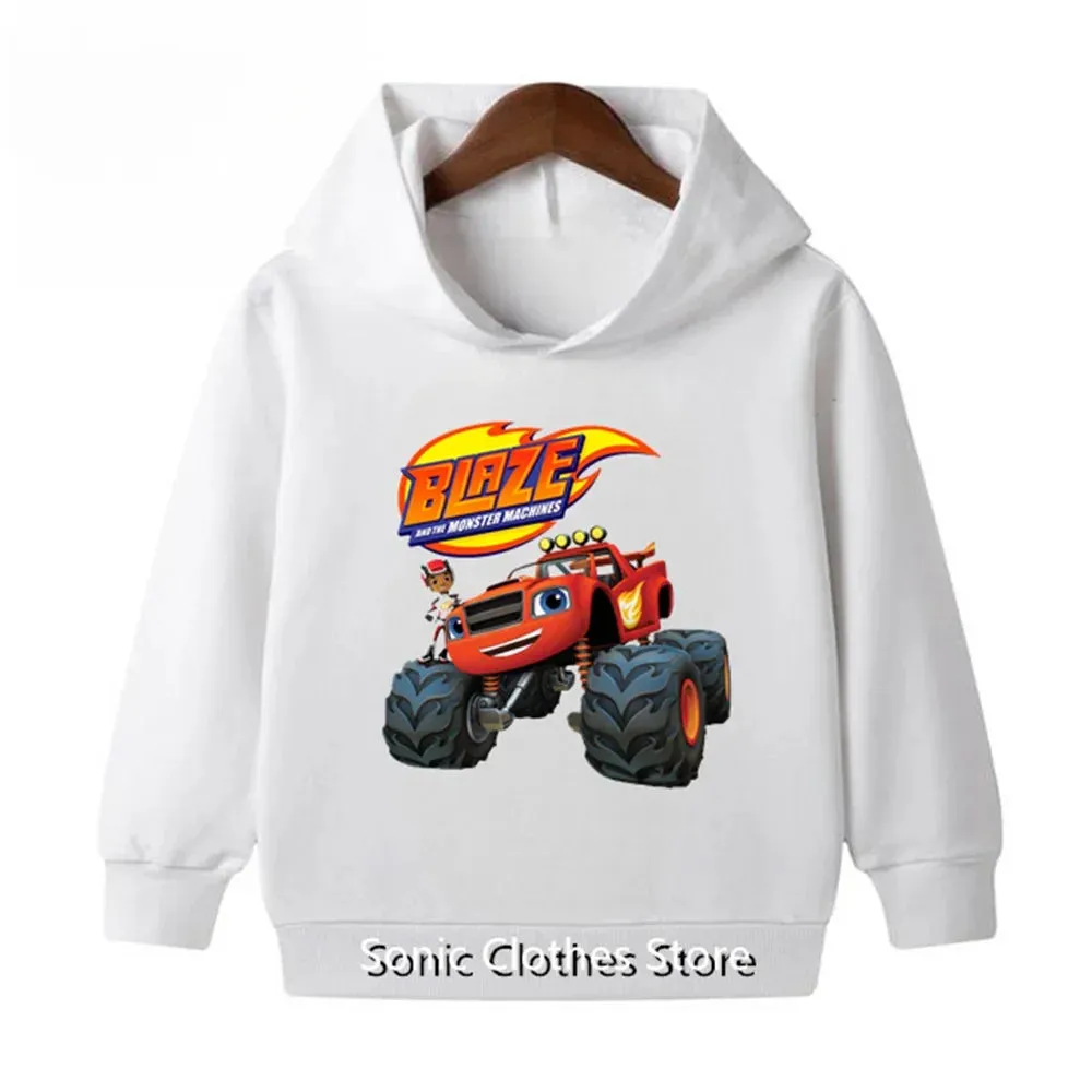Blaze and The Monster Machines Children's Clothes Kids Impostor Blaze Game Anime T-Shirt Boy or Girl Top Sweatshirt Hoodie 2-13T