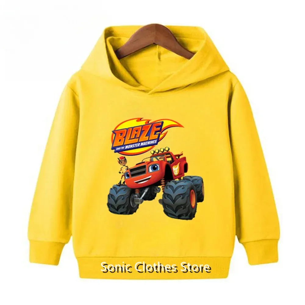 Blaze and The Monster Machines Children's Clothes Kids Impostor Blaze Game Anime T-Shirt Boy or Girl Top Sweatshirt Hoodie 2-13T