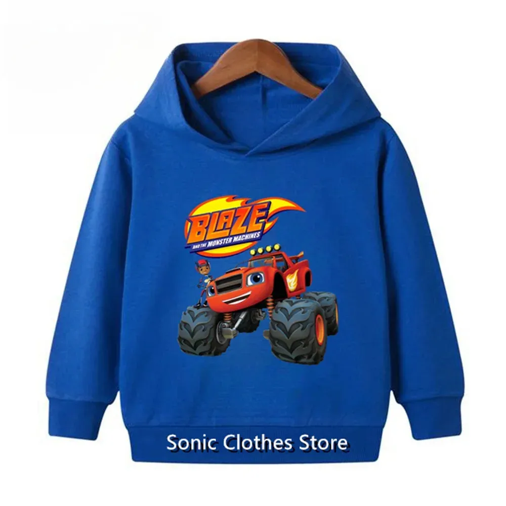 Blaze and The Monster Machines Children's Clothes Kids Impostor Blaze Game Anime T-Shirt Boy or Girl Top Sweatshirt Hoodie 2-13T