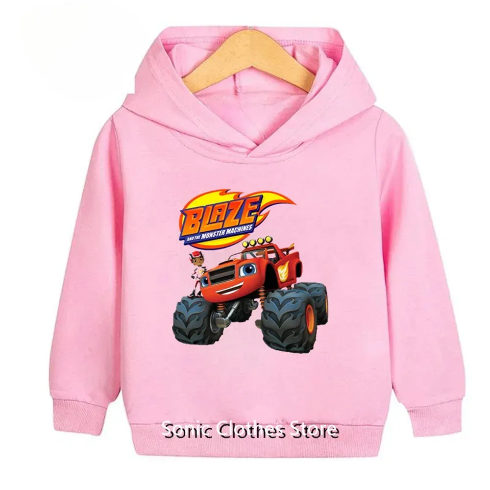 Blaze and The Monster Machines Children's Clothes Kids Impostor Blaze Game Anime T-Shirt Boy or Girl Top Sweatshirt Hoodie 2-13T
