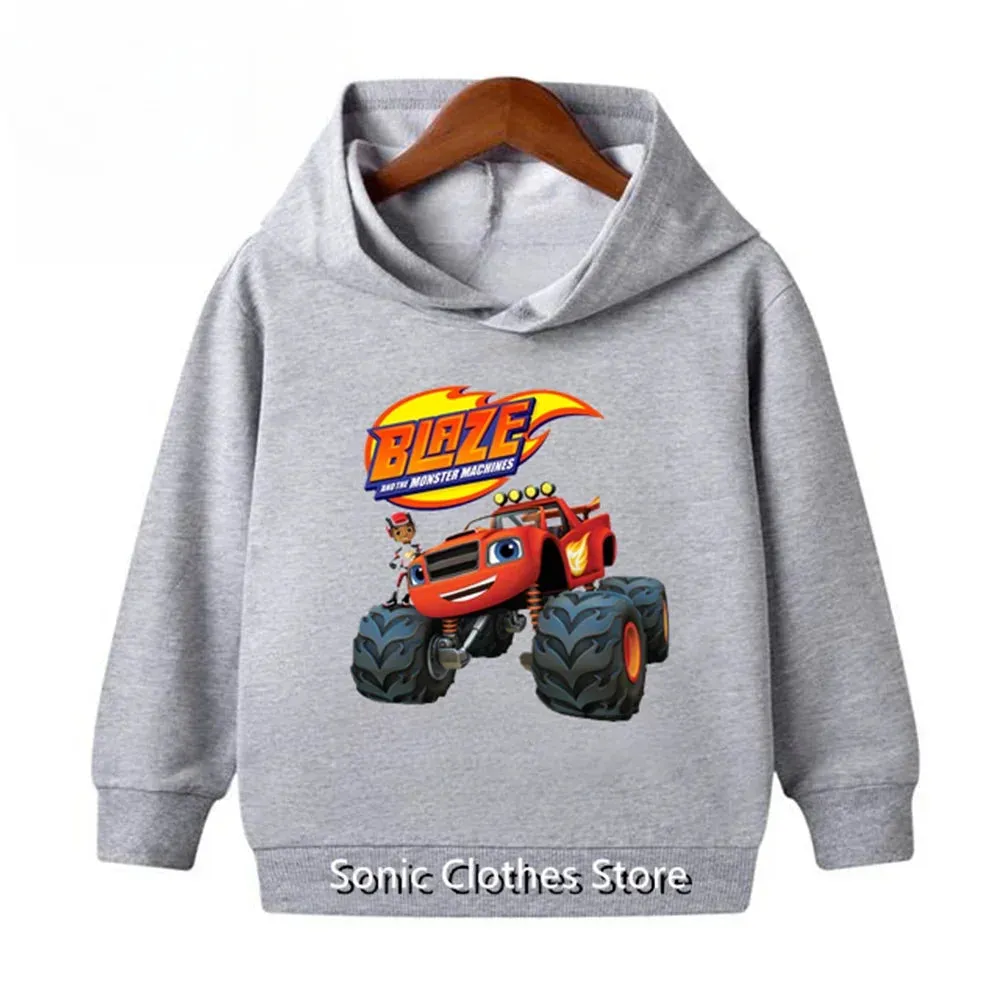 Blaze and The Monster Machines Children's Clothes Kids Impostor Blaze Game Anime T-Shirt Boy or Girl Top Sweatshirt Hoodie 2-13T