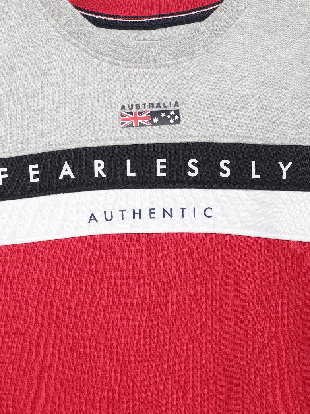 Boys Casual Red Full Sleeve Pullover Sweatshirt