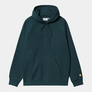 Carhartt WIP Hooded Chase Sweatshirt Duck Blue - Gold