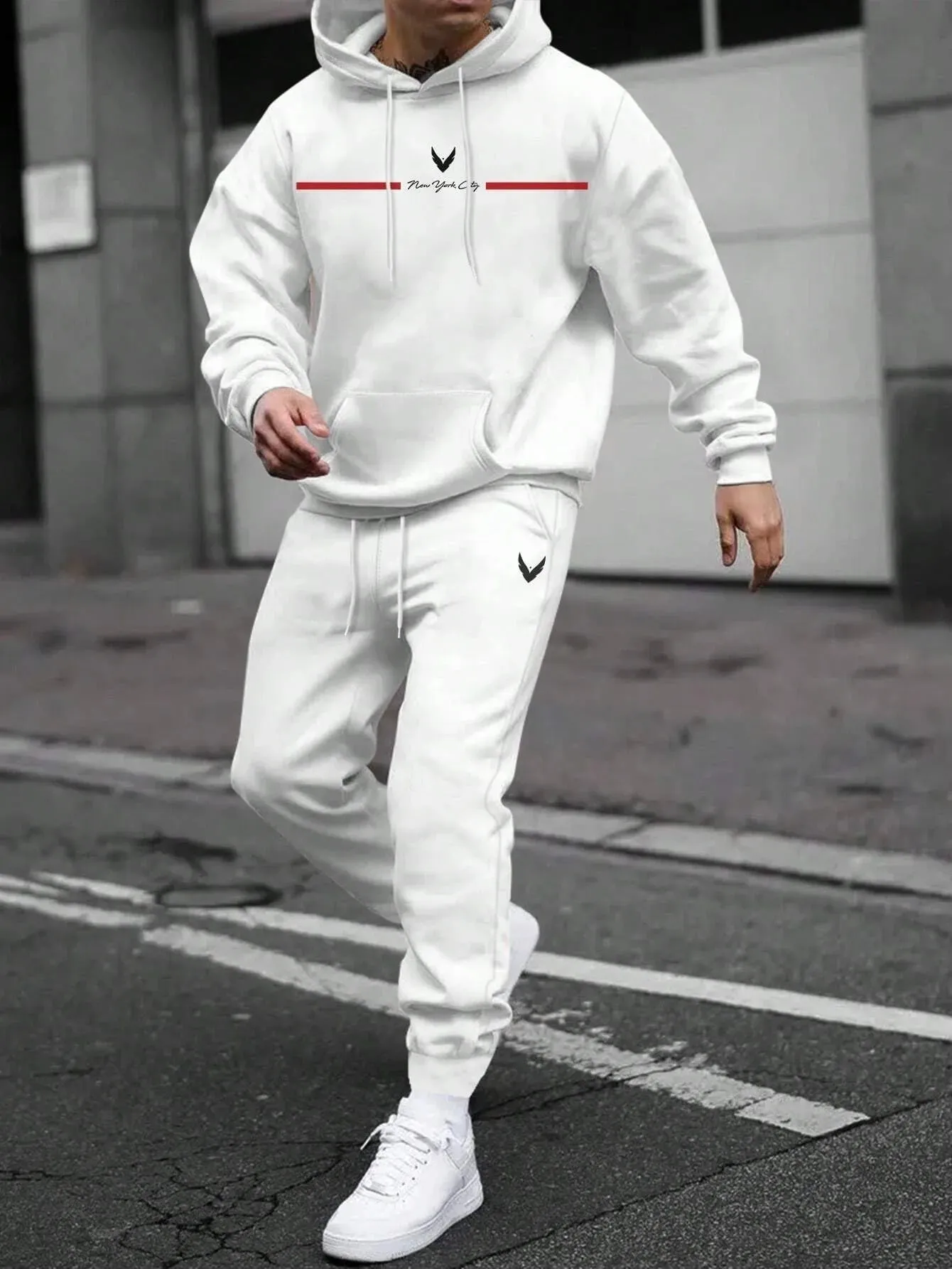 Casual Fleece Warm Hoodies Tracksuit