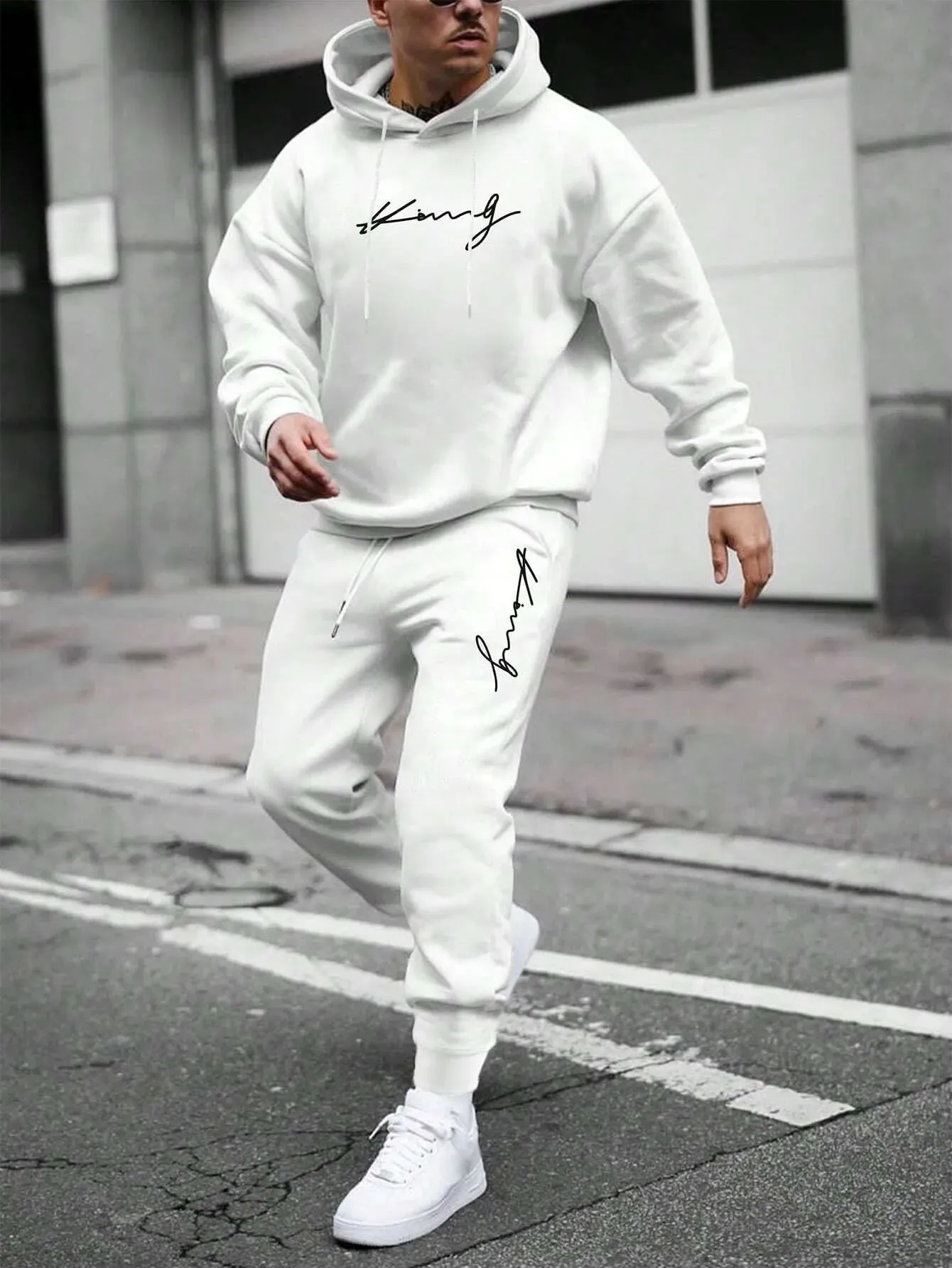 Casual Fleece Warm Hoodies Tracksuit