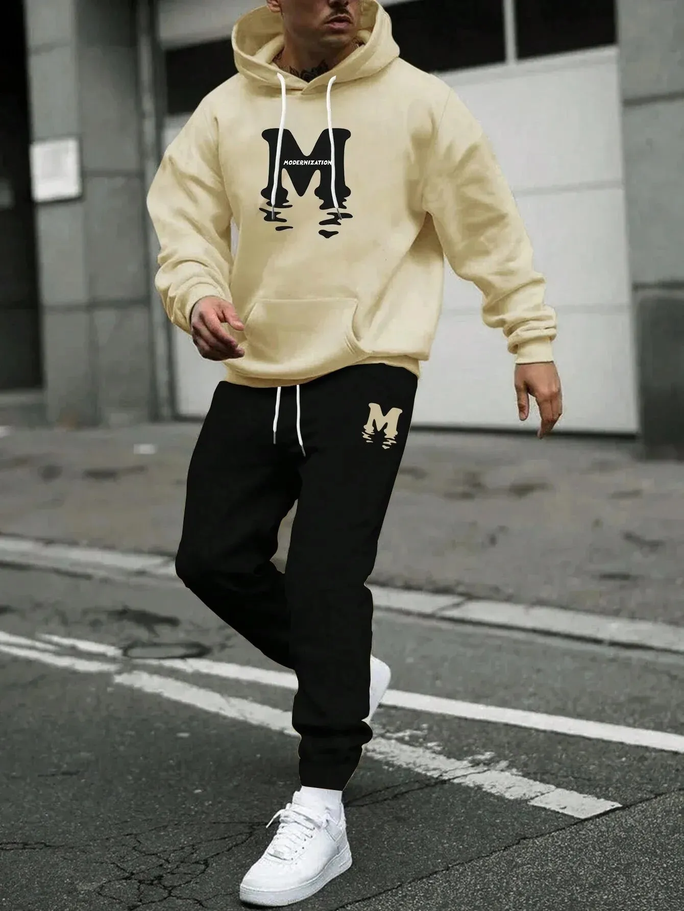 Casual Fleece Warm Hoodies Tracksuit