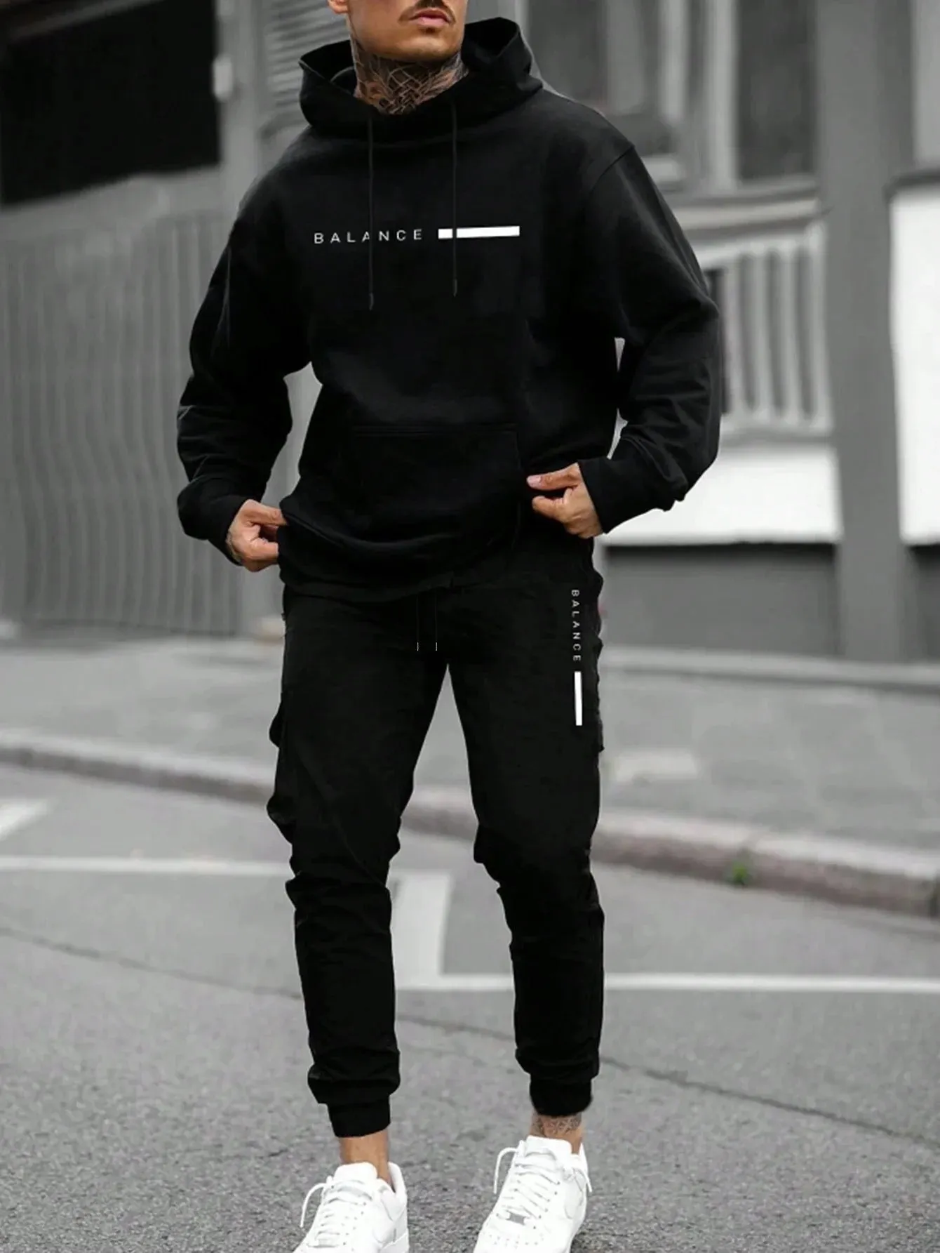 Casual Fleece Warm Hoodies Tracksuit