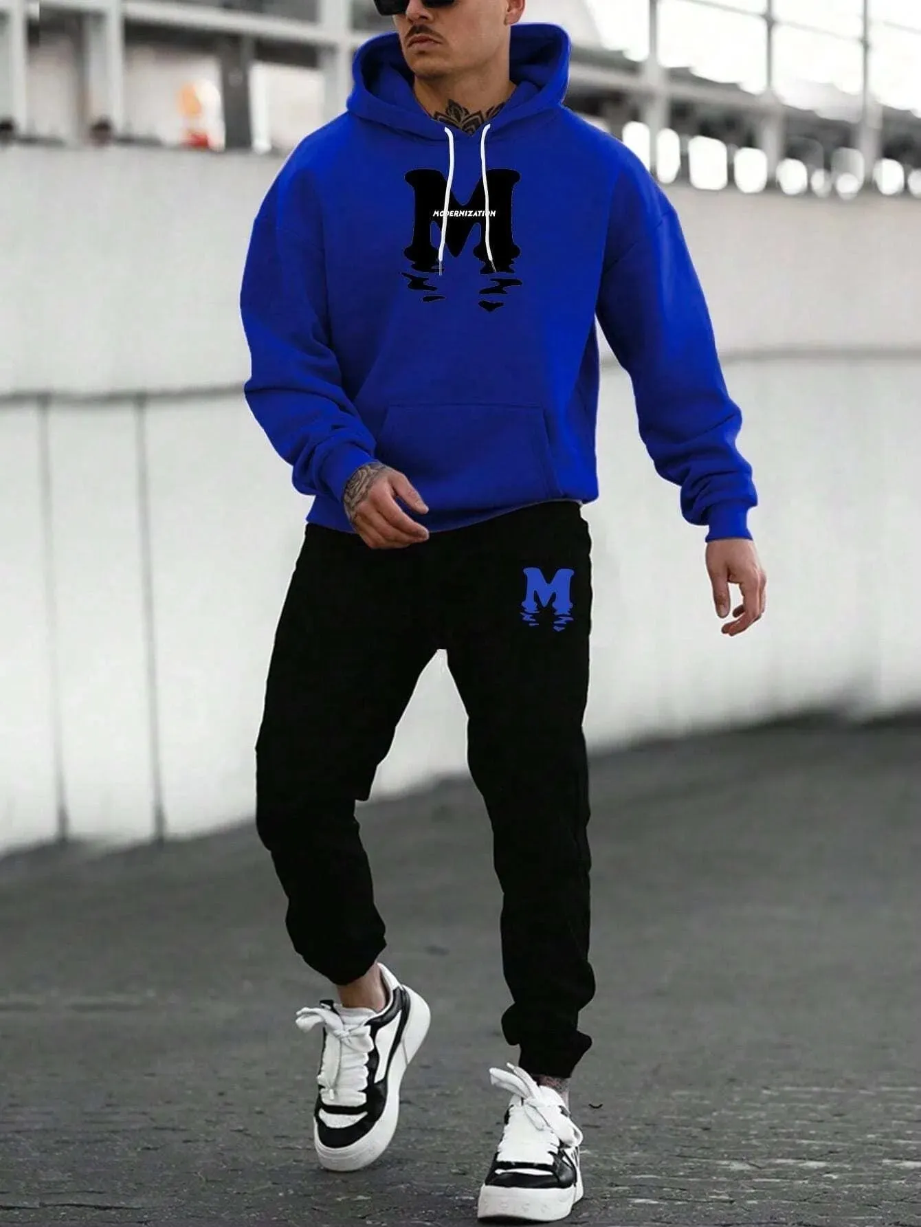 Casual Fleece Warm Hoodies Tracksuit