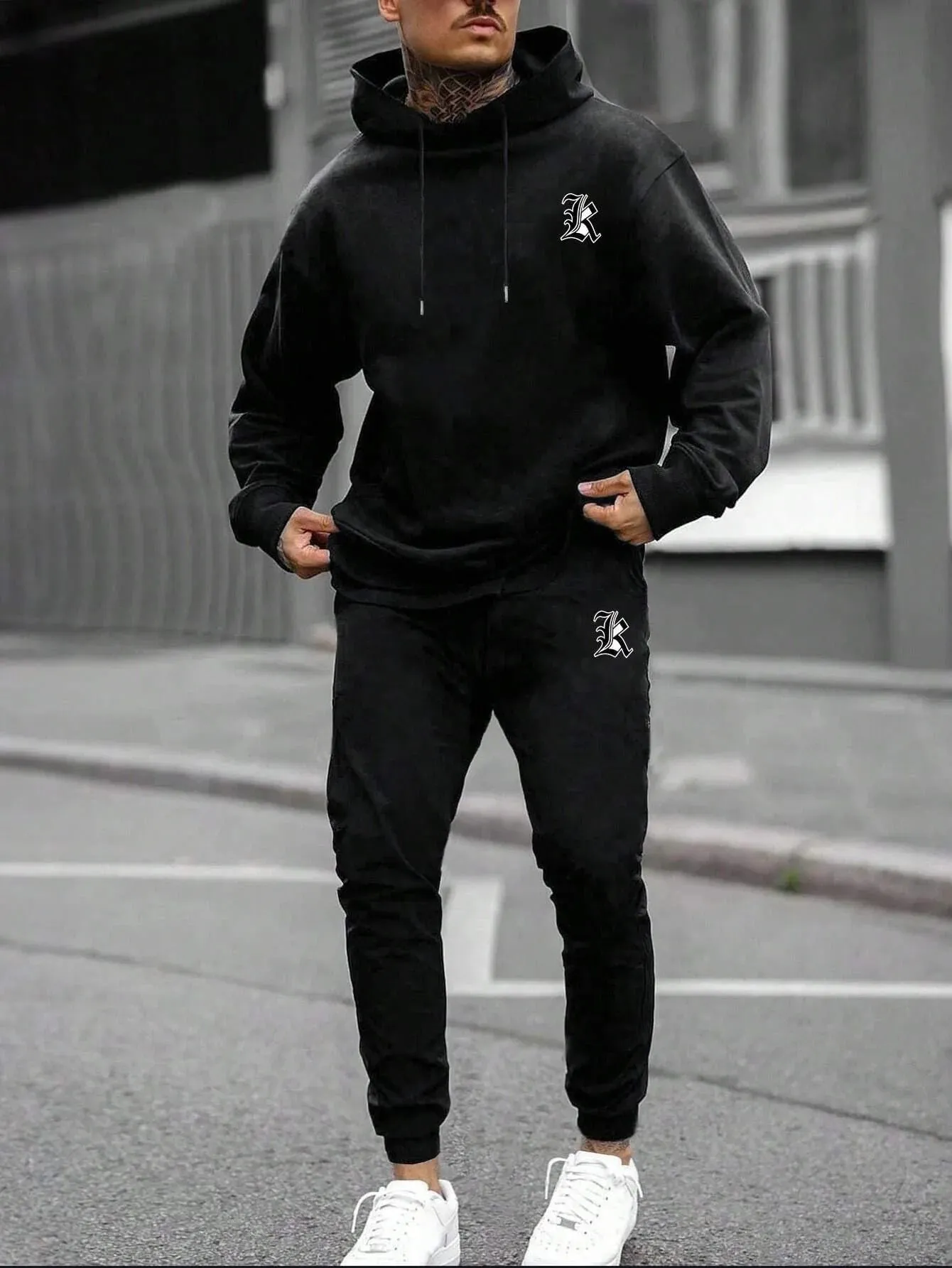 Casual Fleece Warm Hoodies Tracksuit