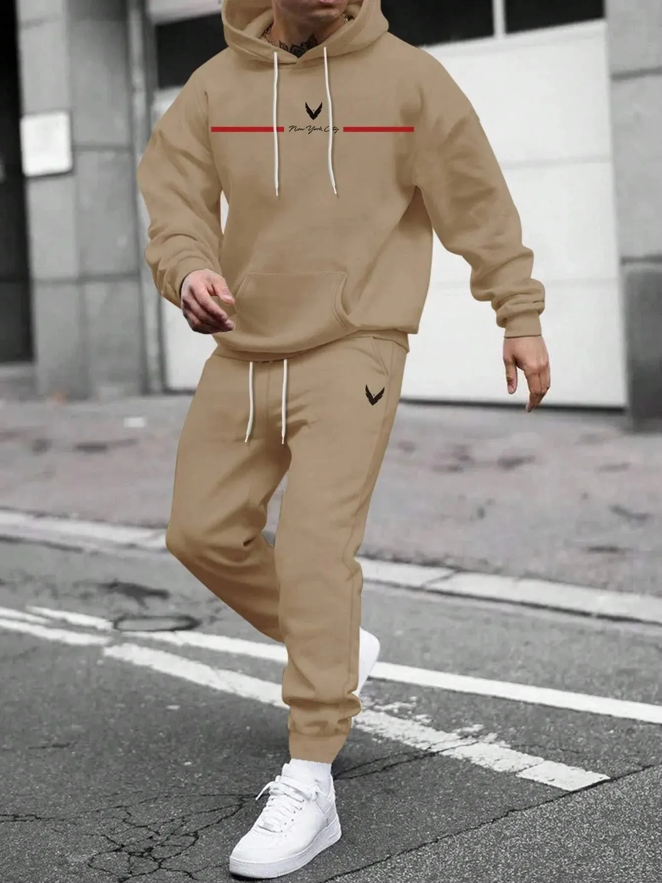 Casual Fleece Warm Hoodies Tracksuit