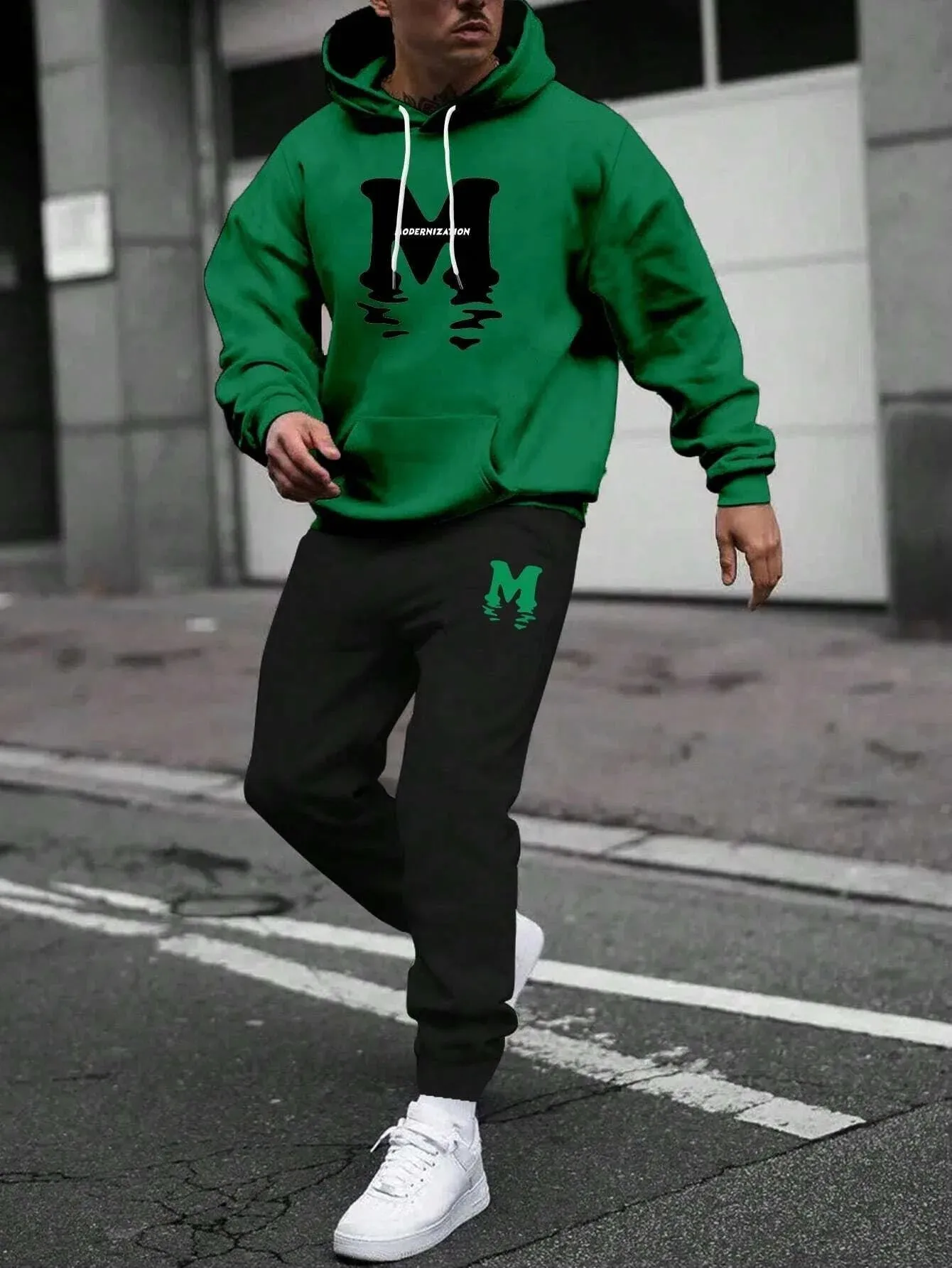 Casual Fleece Warm Hoodies Tracksuit