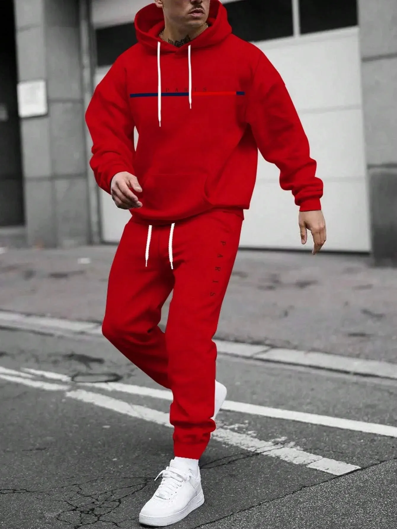 Casual Fleece Warm Hoodies Tracksuit