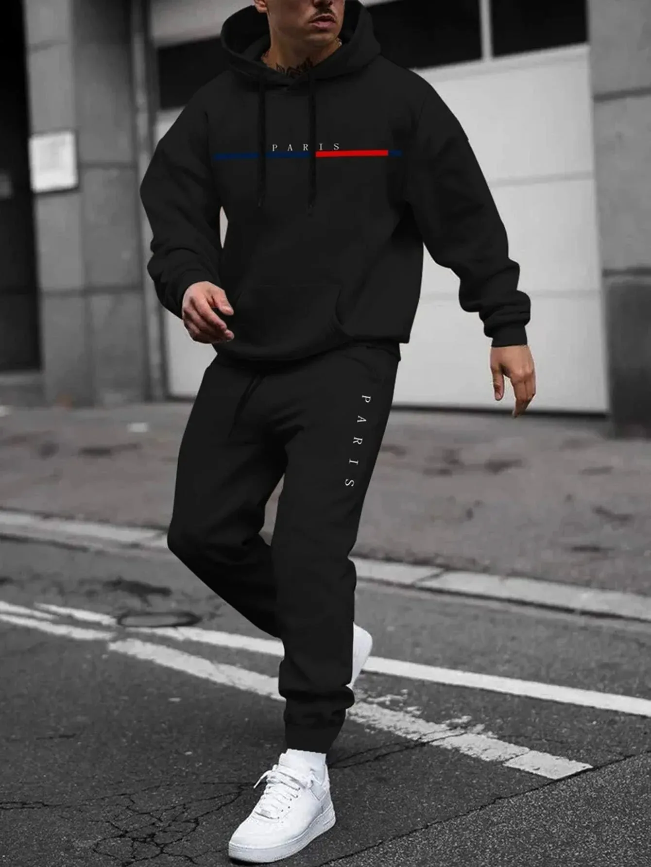 Casual Fleece Warm Hoodies Tracksuit