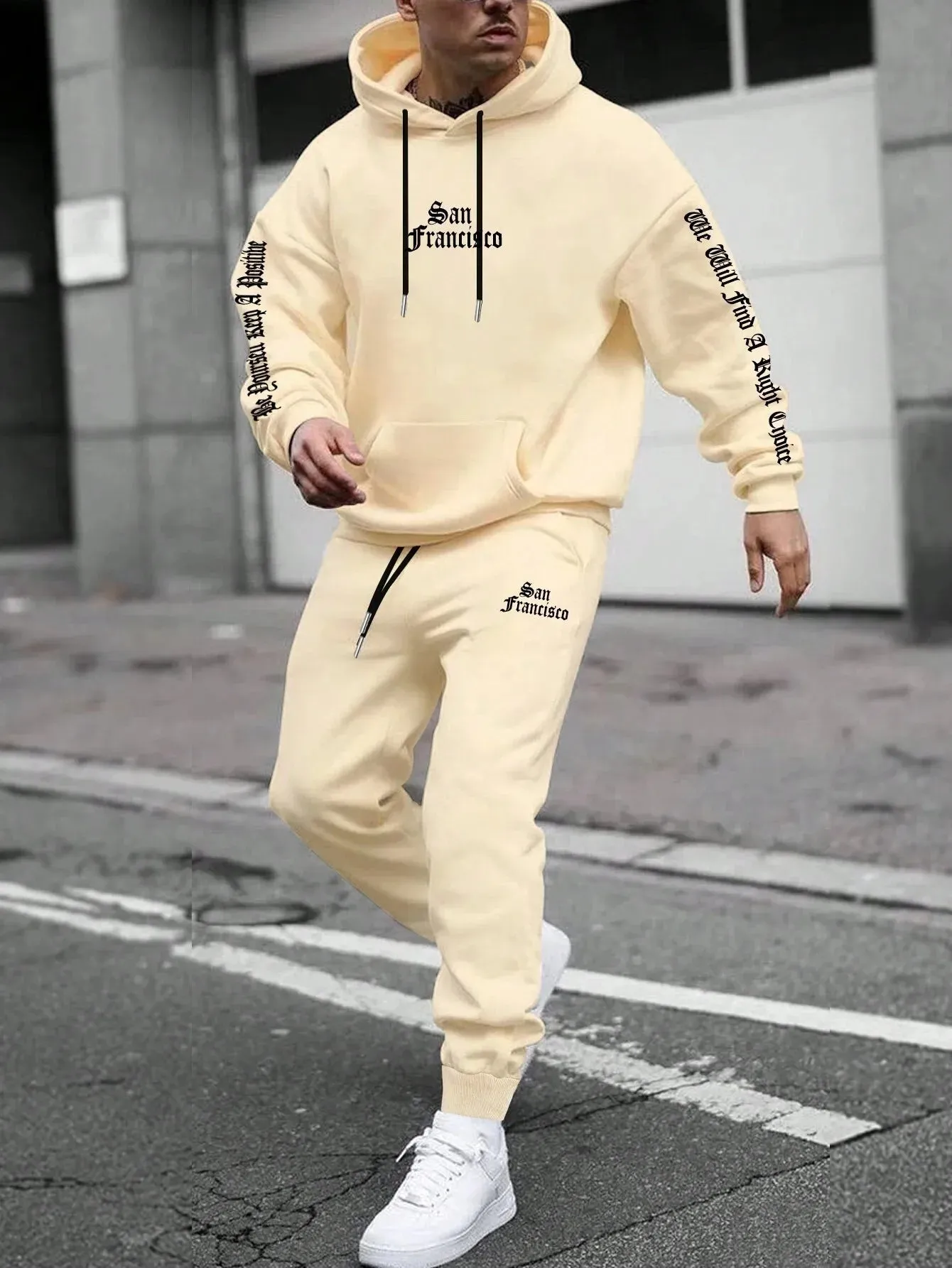 Casual Fleece Warm Hoodies Tracksuit
