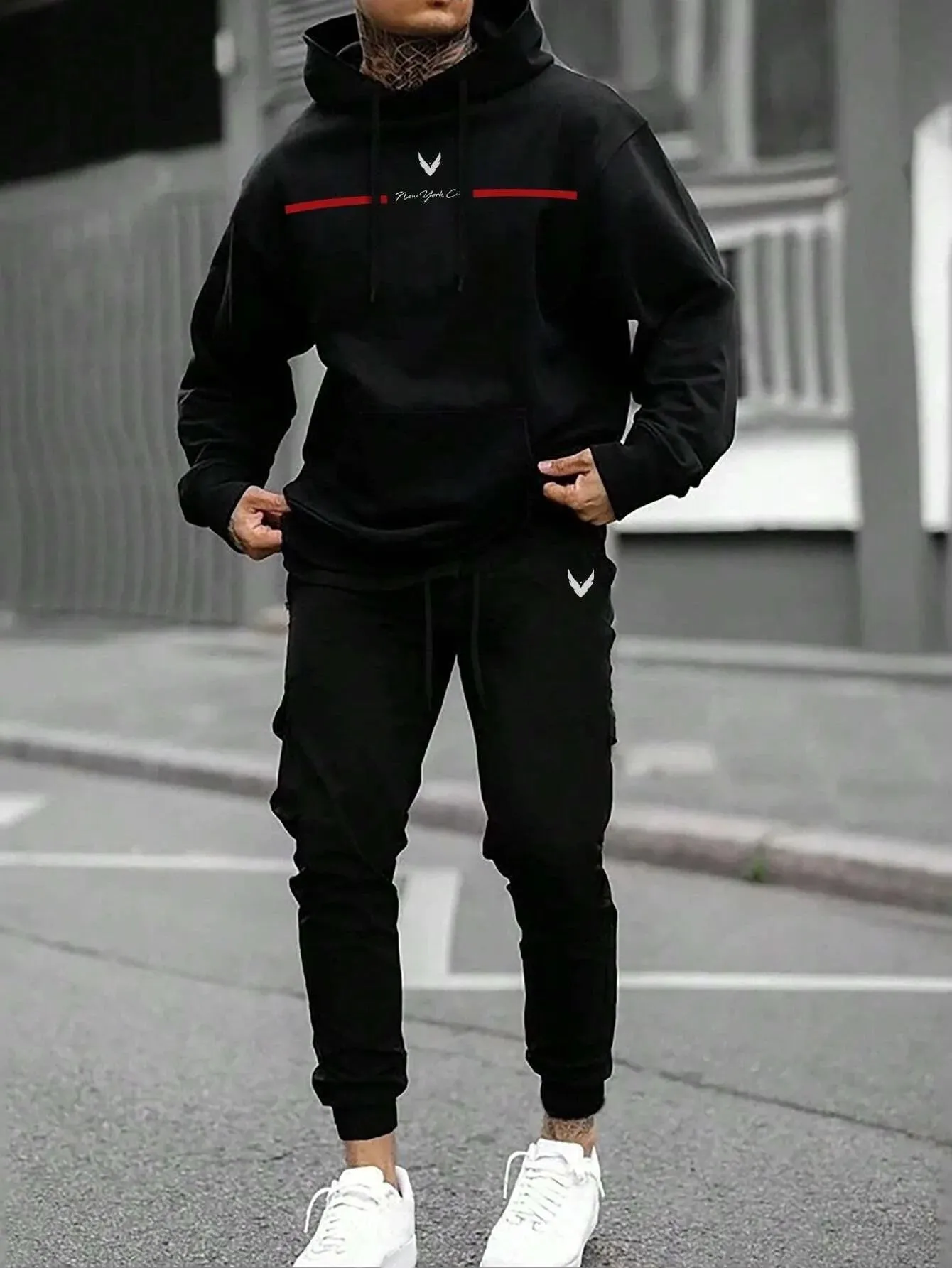 Casual Fleece Warm Hoodies Tracksuit
