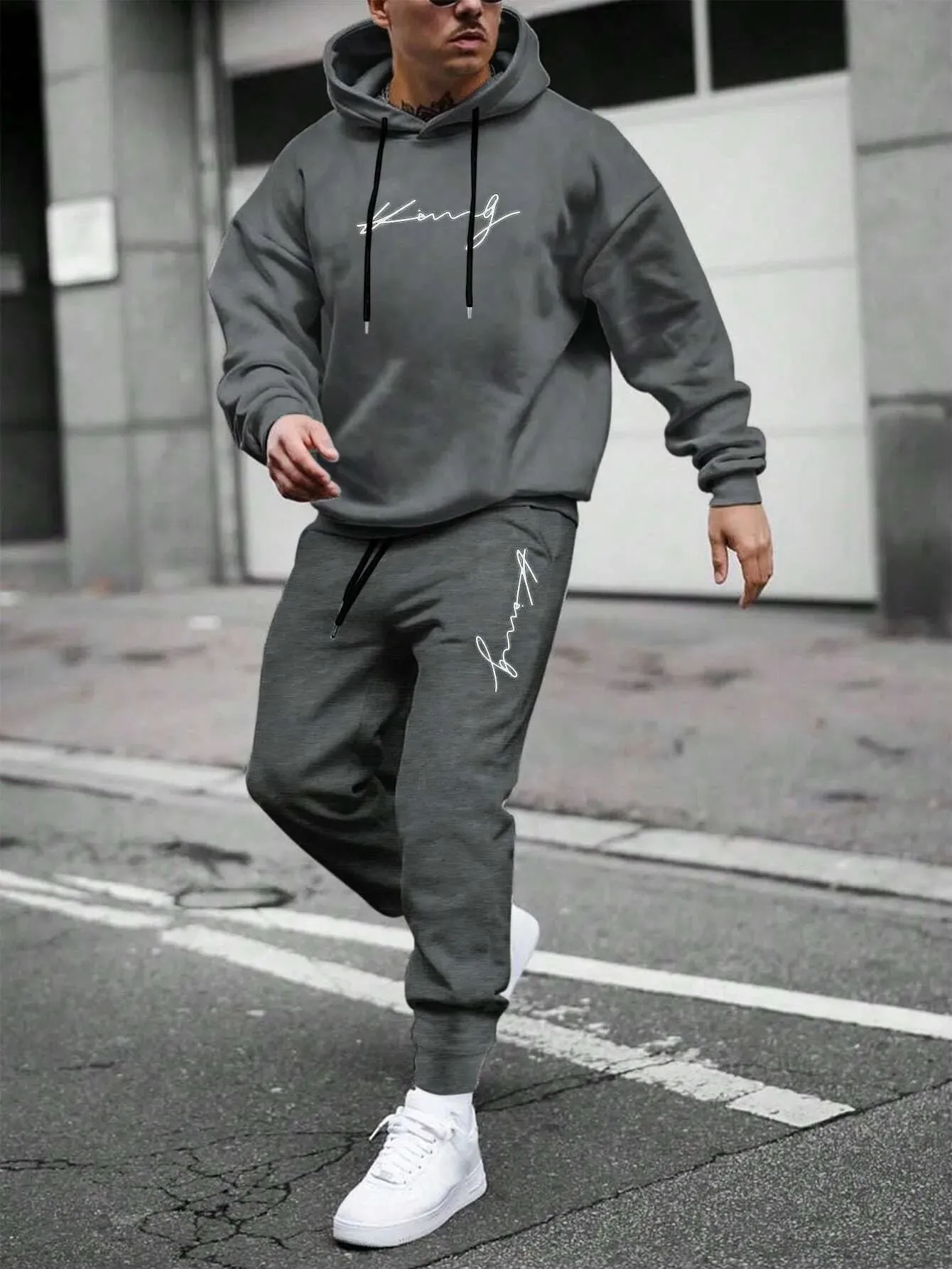 Casual Fleece Warm Hoodies Tracksuit