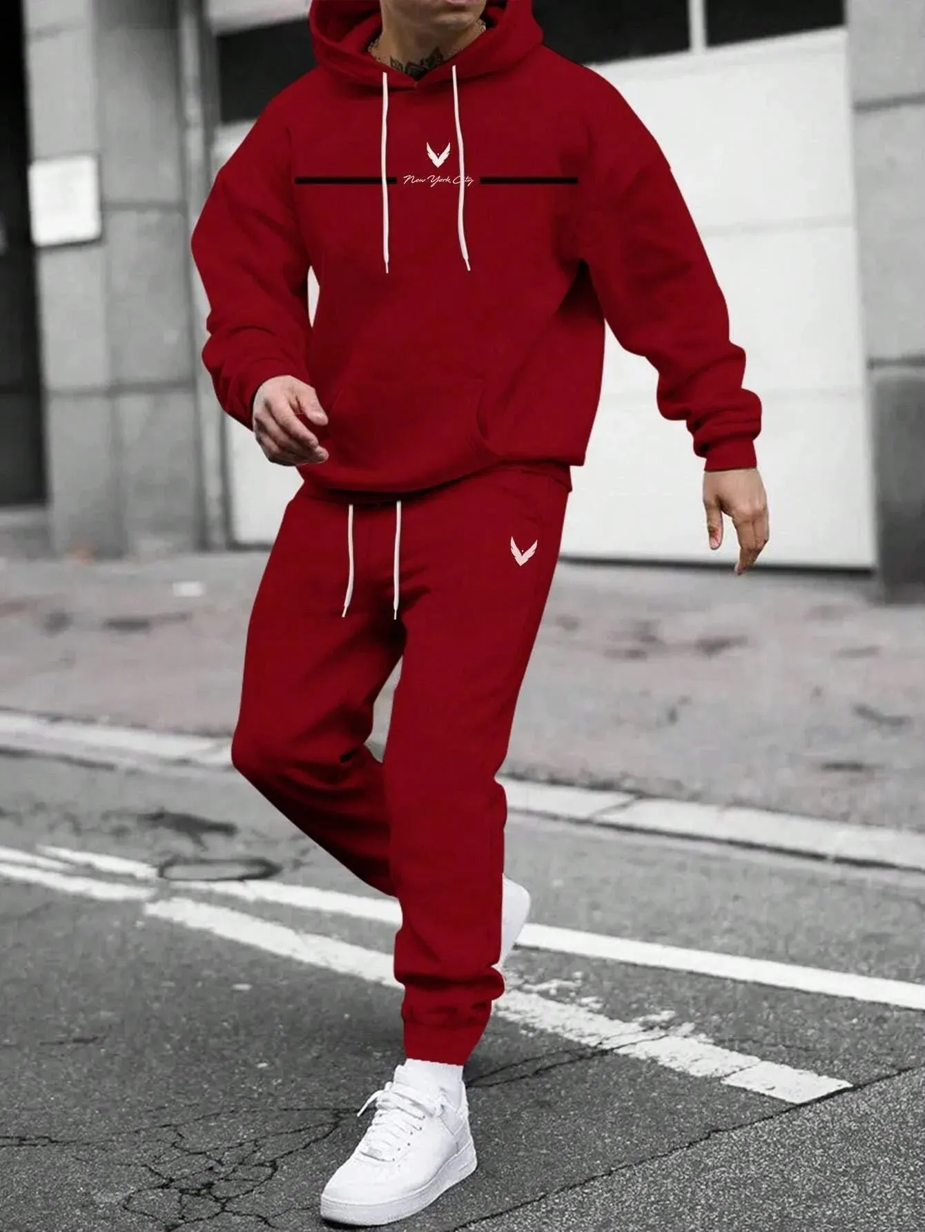 Casual Fleece Warm Hoodies Tracksuit