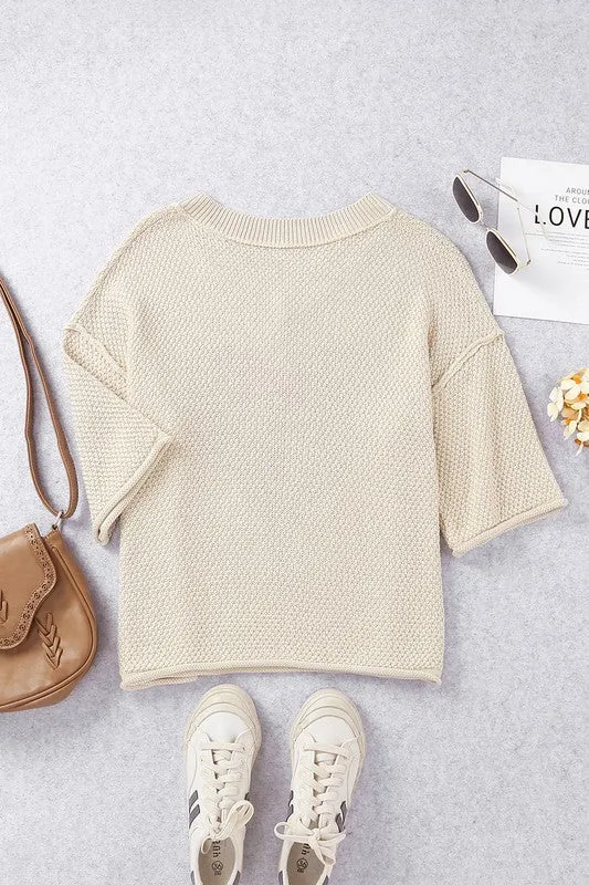 Casual Heart Knit Sweater