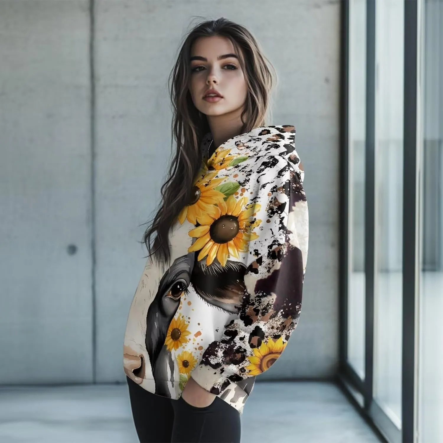 Casual Women Hoodies Oversized Sweatshirt Long Sleeve Hoodie Pullover Tops