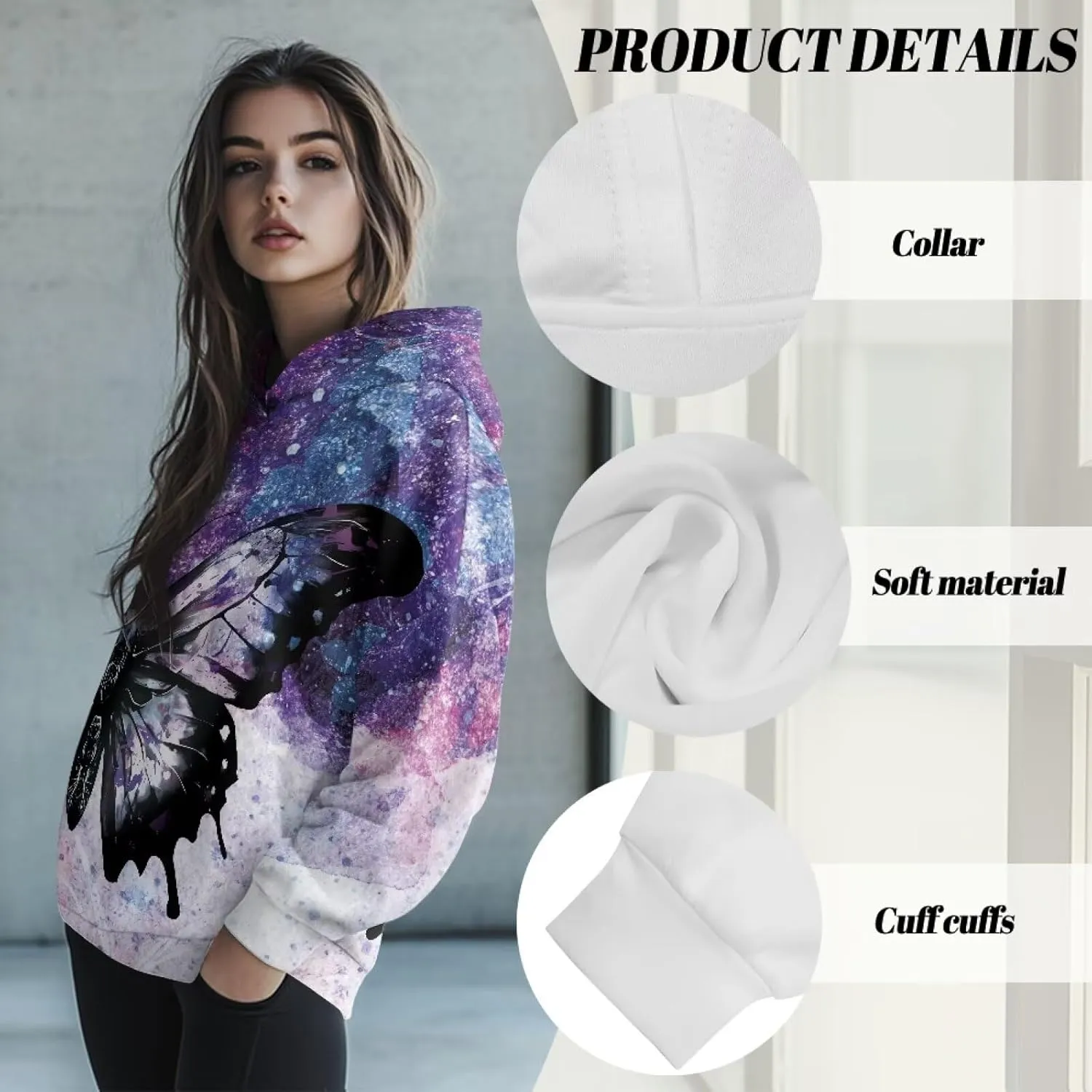 Casual Women Hoodies Oversized Sweatshirt Long Sleeve Hoodie Pullover Tops