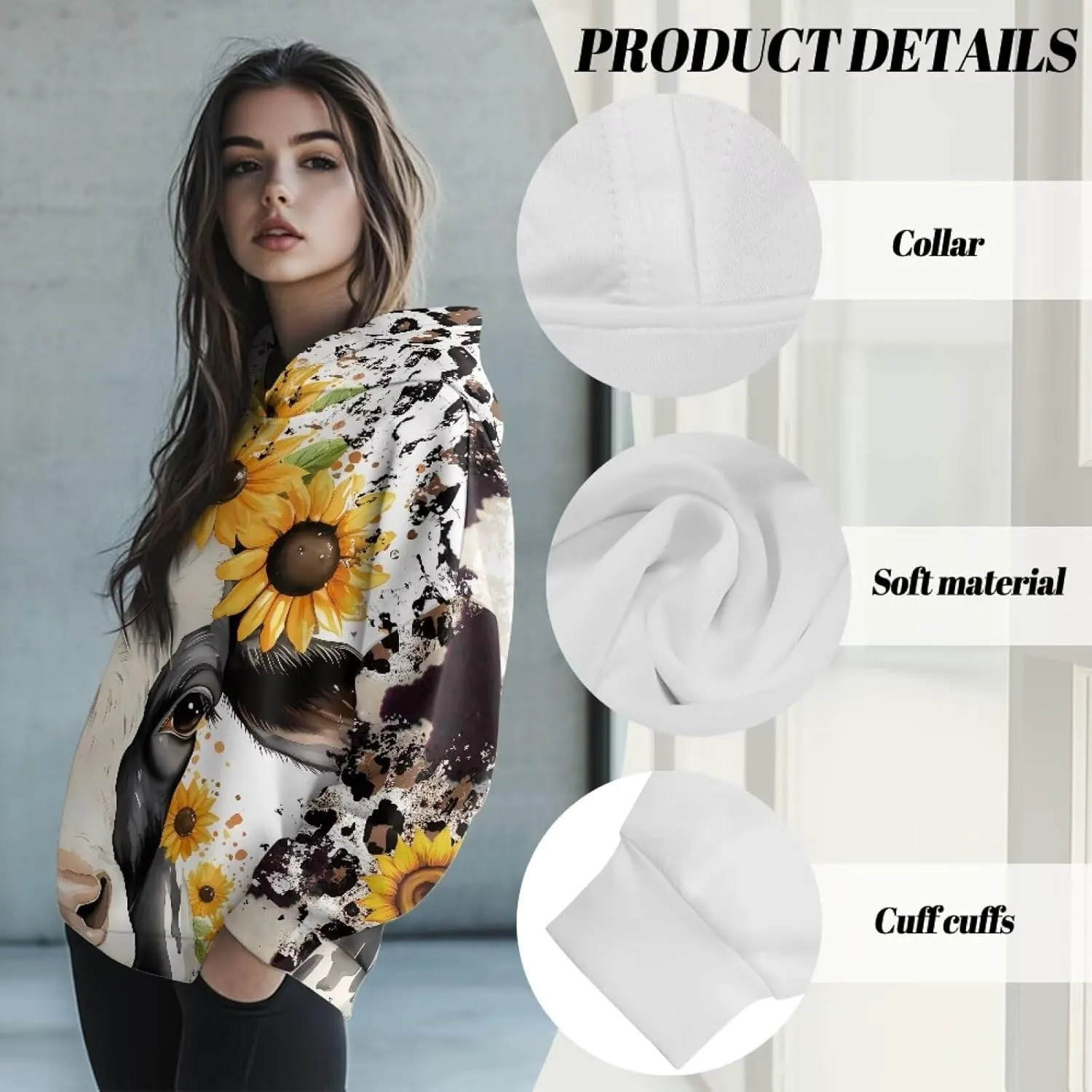 Casual Women Hoodies Oversized Sweatshirt Long Sleeve Hoodie Pullover Tops