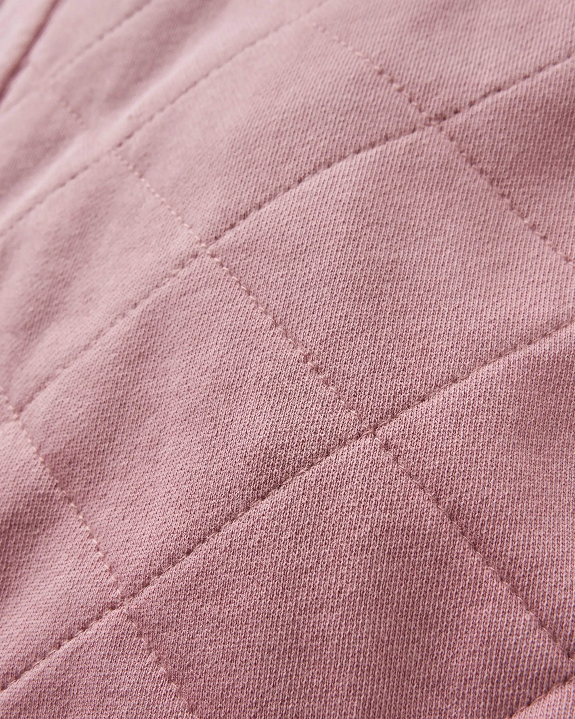 Clementine Recycled Quilted Popper Up Hoodie - Pink Haze