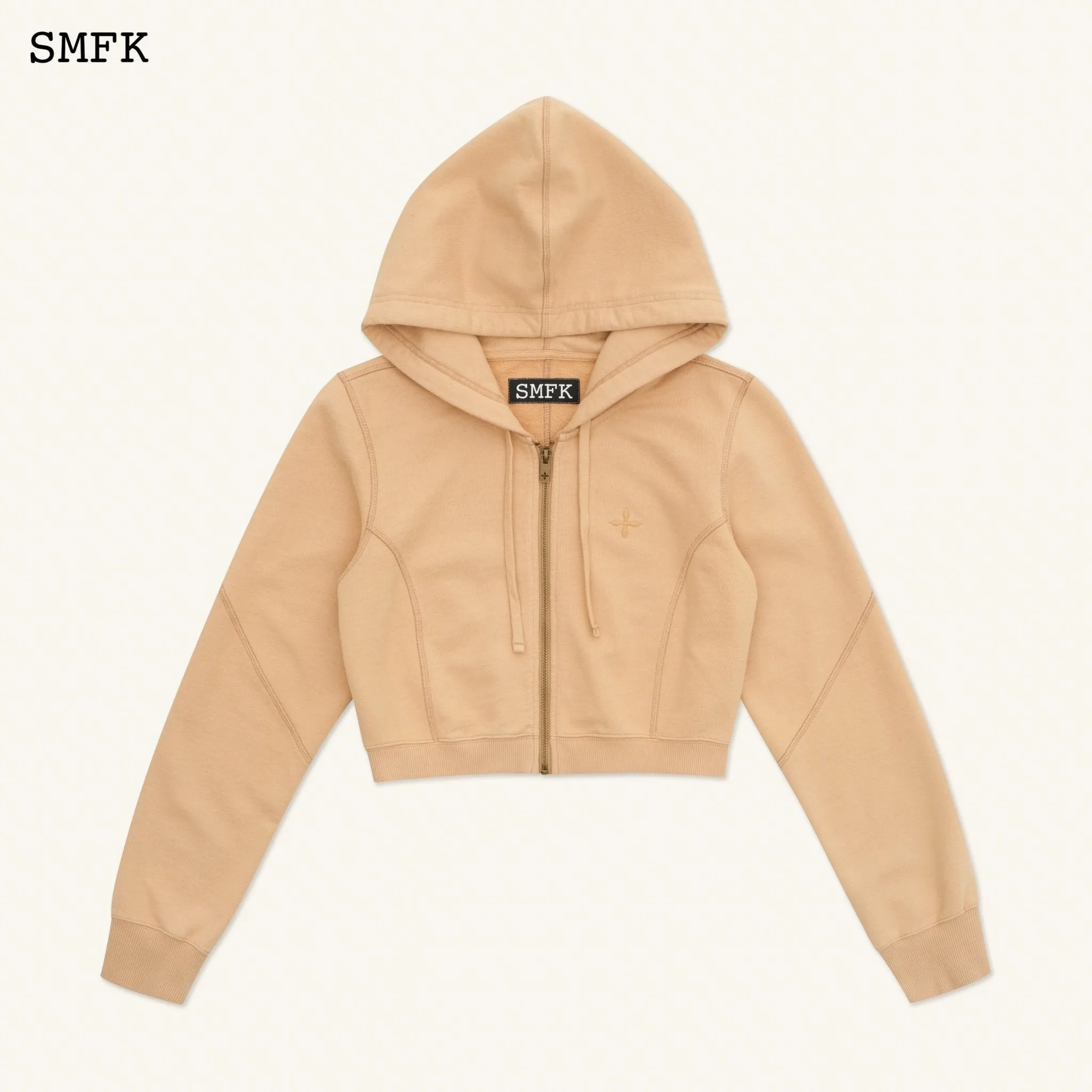 Compass Rush Short Sporty Hoodie In Sand