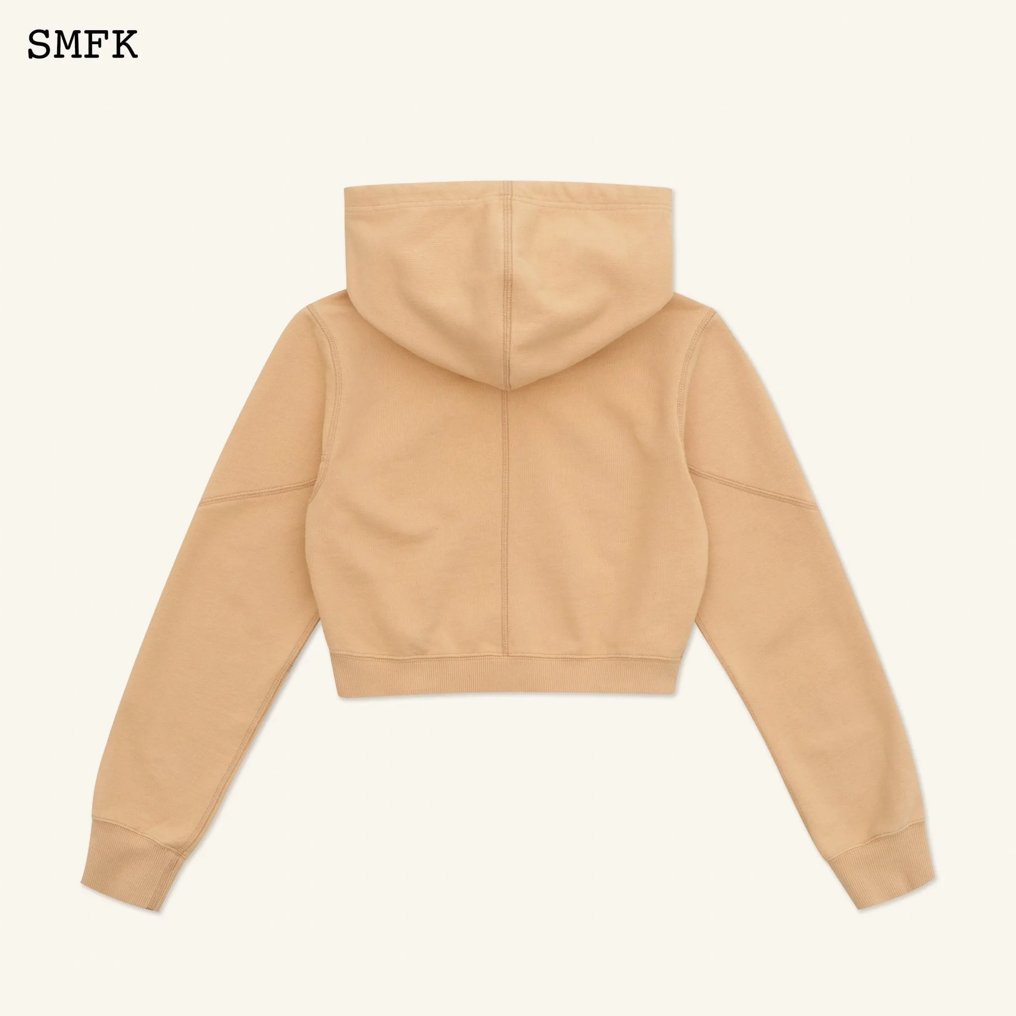Compass Rush Short Sporty Hoodie In Sand
