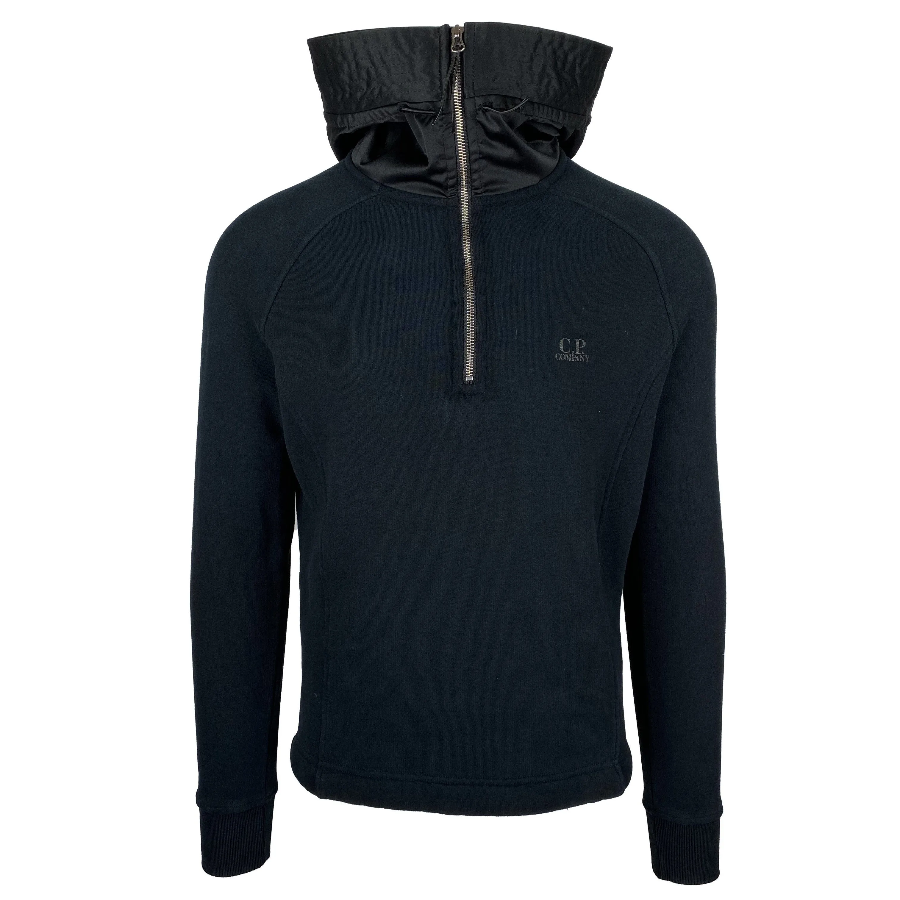 CP Company Black Zip Nylon Hoodie