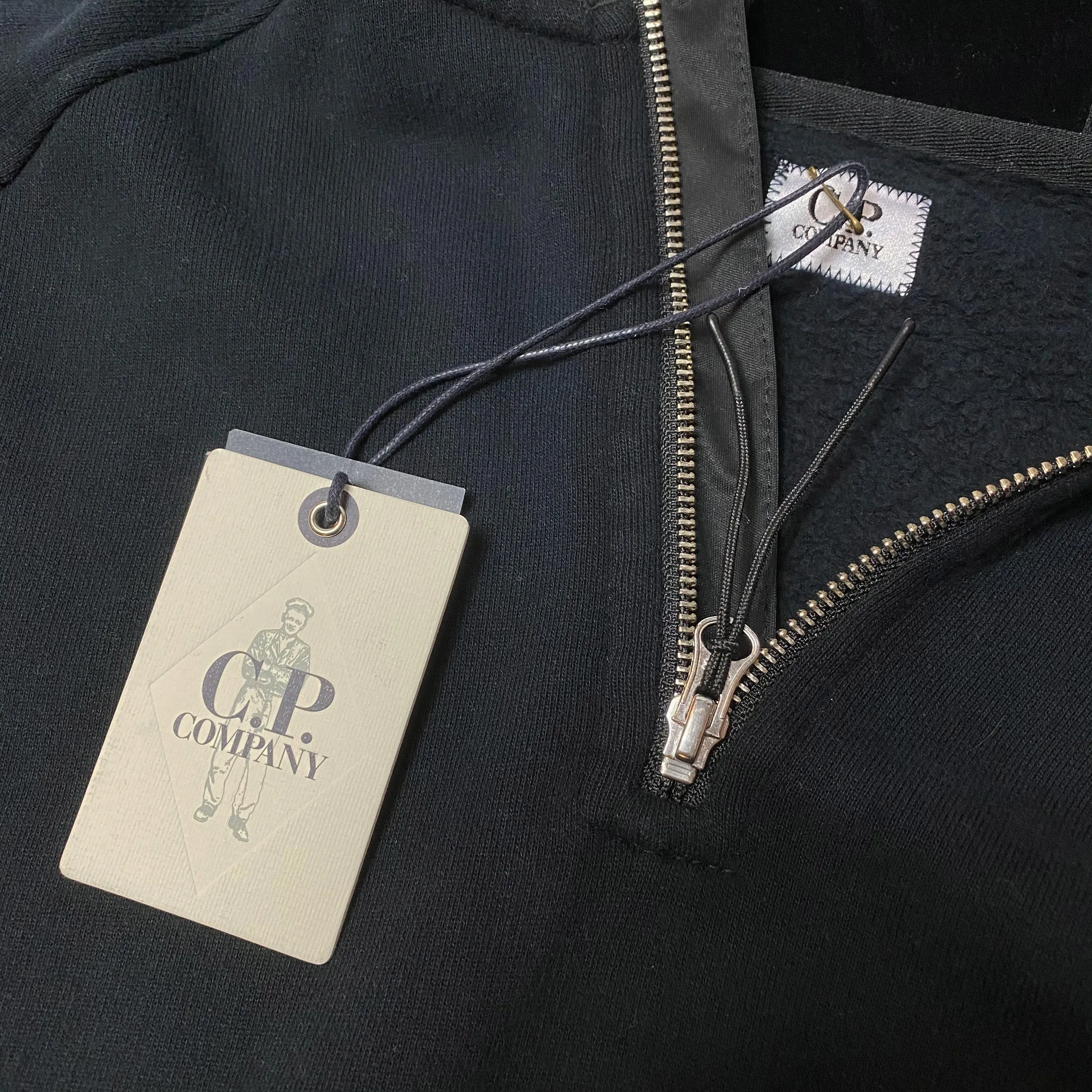 CP Company Black Zip Nylon Hoodie