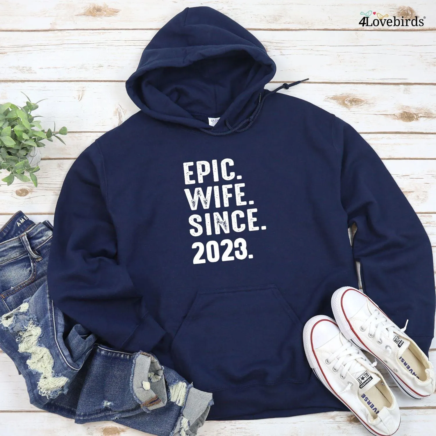Epic Husband-Wife Since [Date] Custom Matching Set | Couple's Anniversary Outfit Gift | Unique Presents for Him & Her