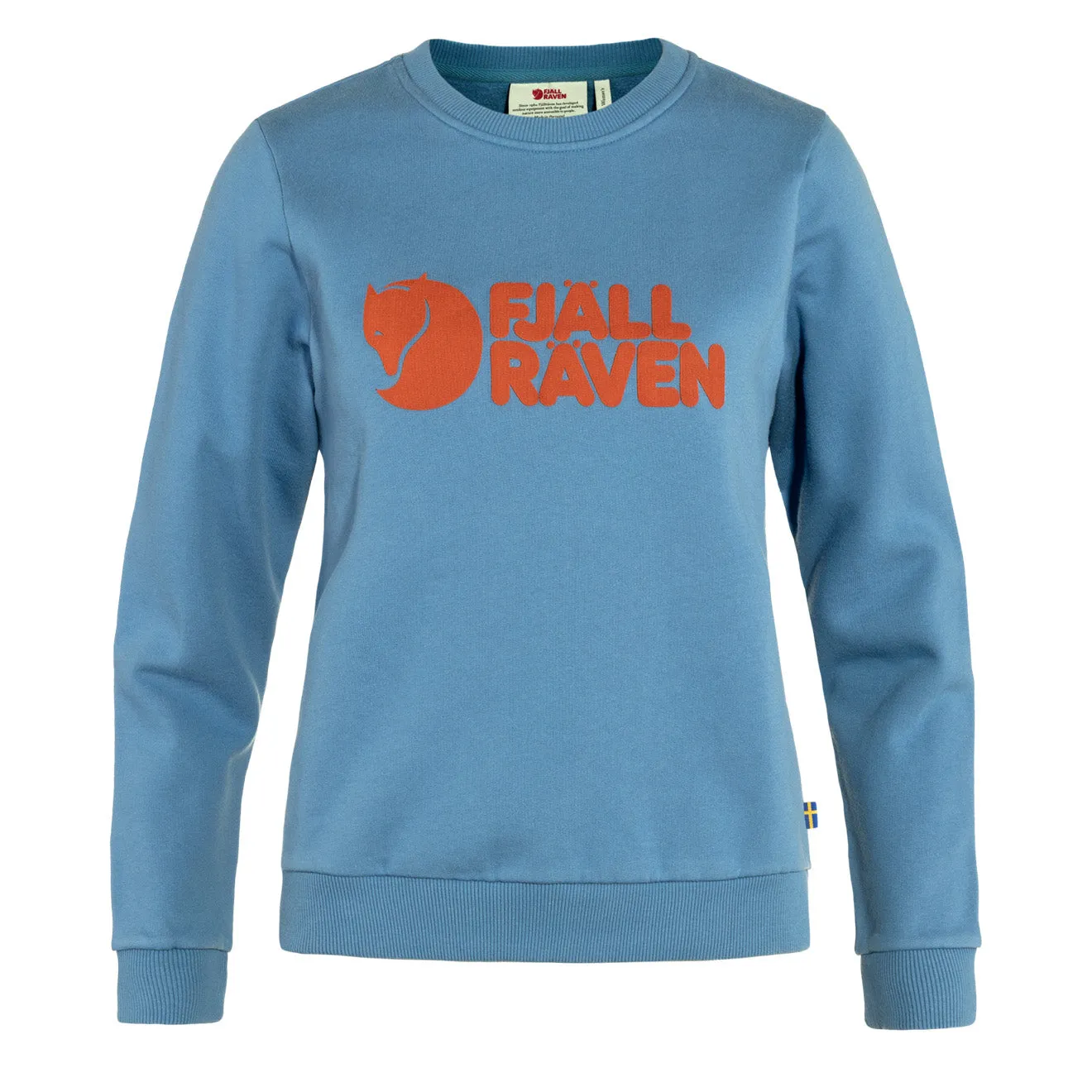 Fjallraven Womens Logo Sweater Dawn Blue / Terracotta Brown
