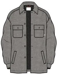 Freestyle Sherpa-Lined Overshirt - Grey Marl