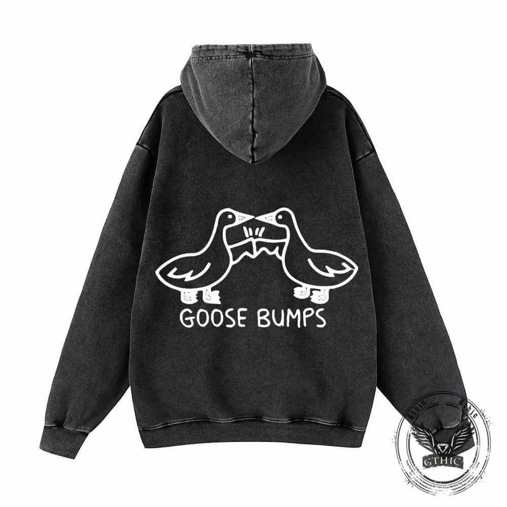 Goose Bumps Cute Vintage Washed Hoodie
