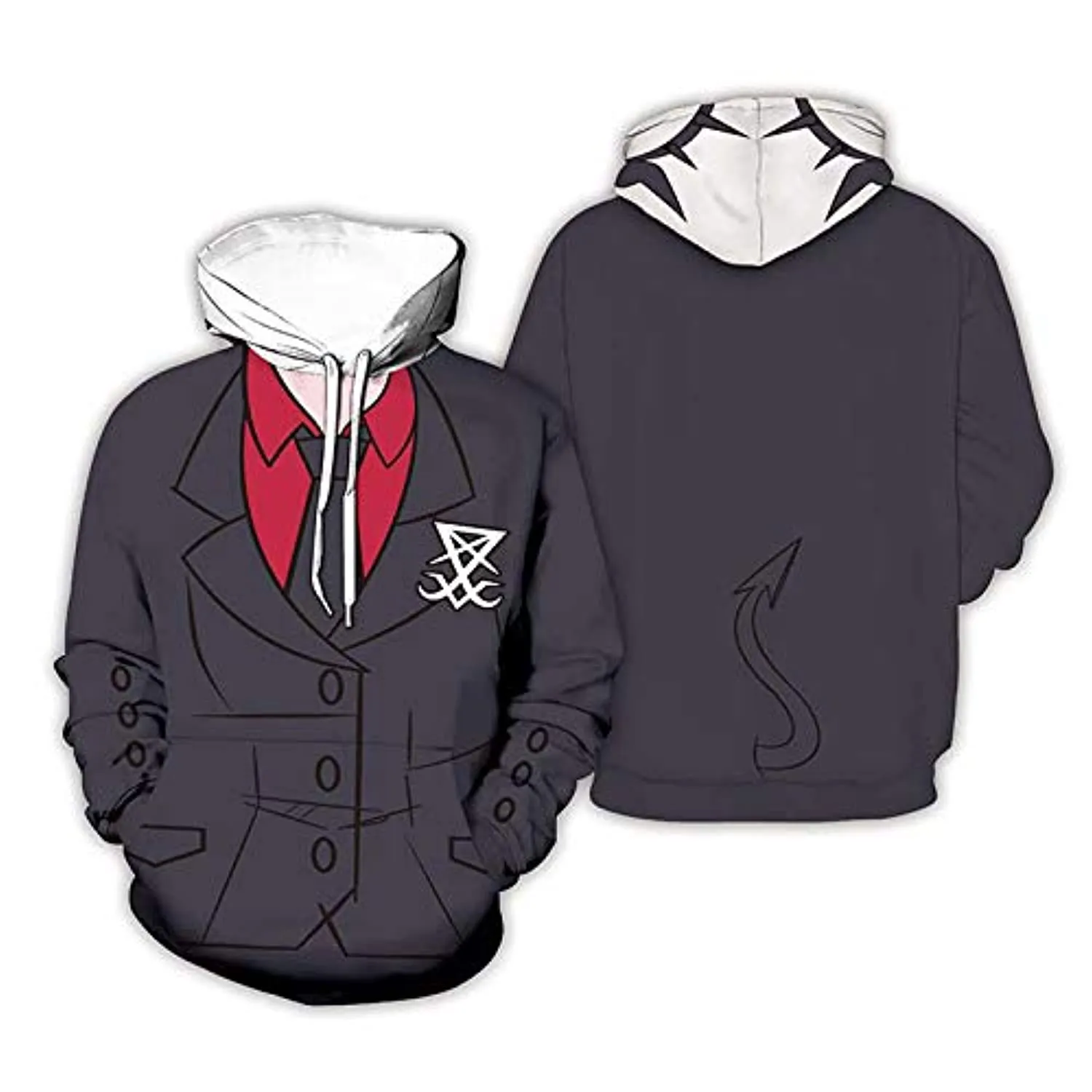 Helltaker Hoodies -Lucifer Unisex 3D Pullover Hooded Sweatshirt