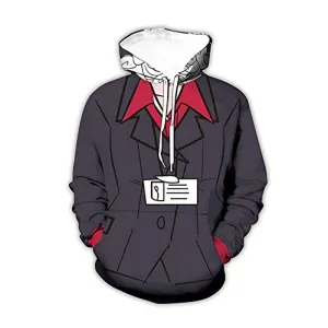 Helltaker Hoodies - Pandemonica Unisex 3D Pullover Hooded Sweatshirt