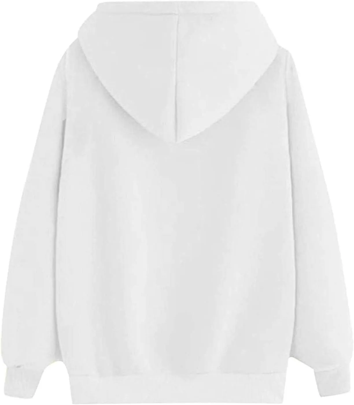 Hoodies for Women Trendy Heart Print Long Sleeve Drawstring Pullover Tops Oversized Casual Sweatshirts with Pocket