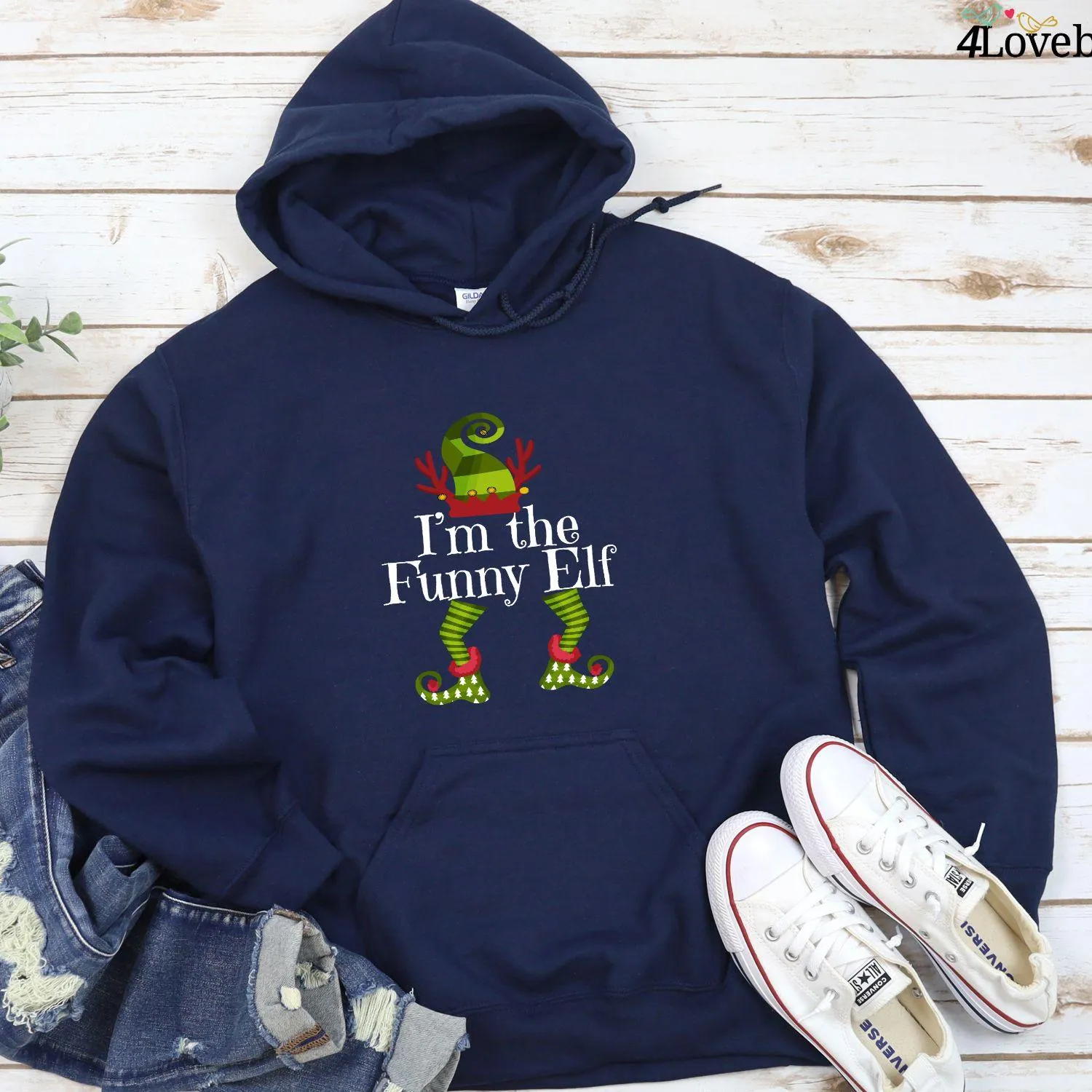 I'm The Cute Elf & I'm The Funny Elf Matching Christmas Outfits