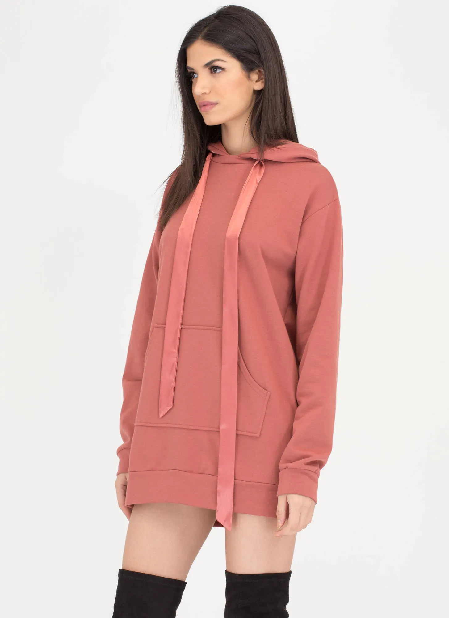 Laid-Back Luxury Sweatshirt Hoodie Dress
