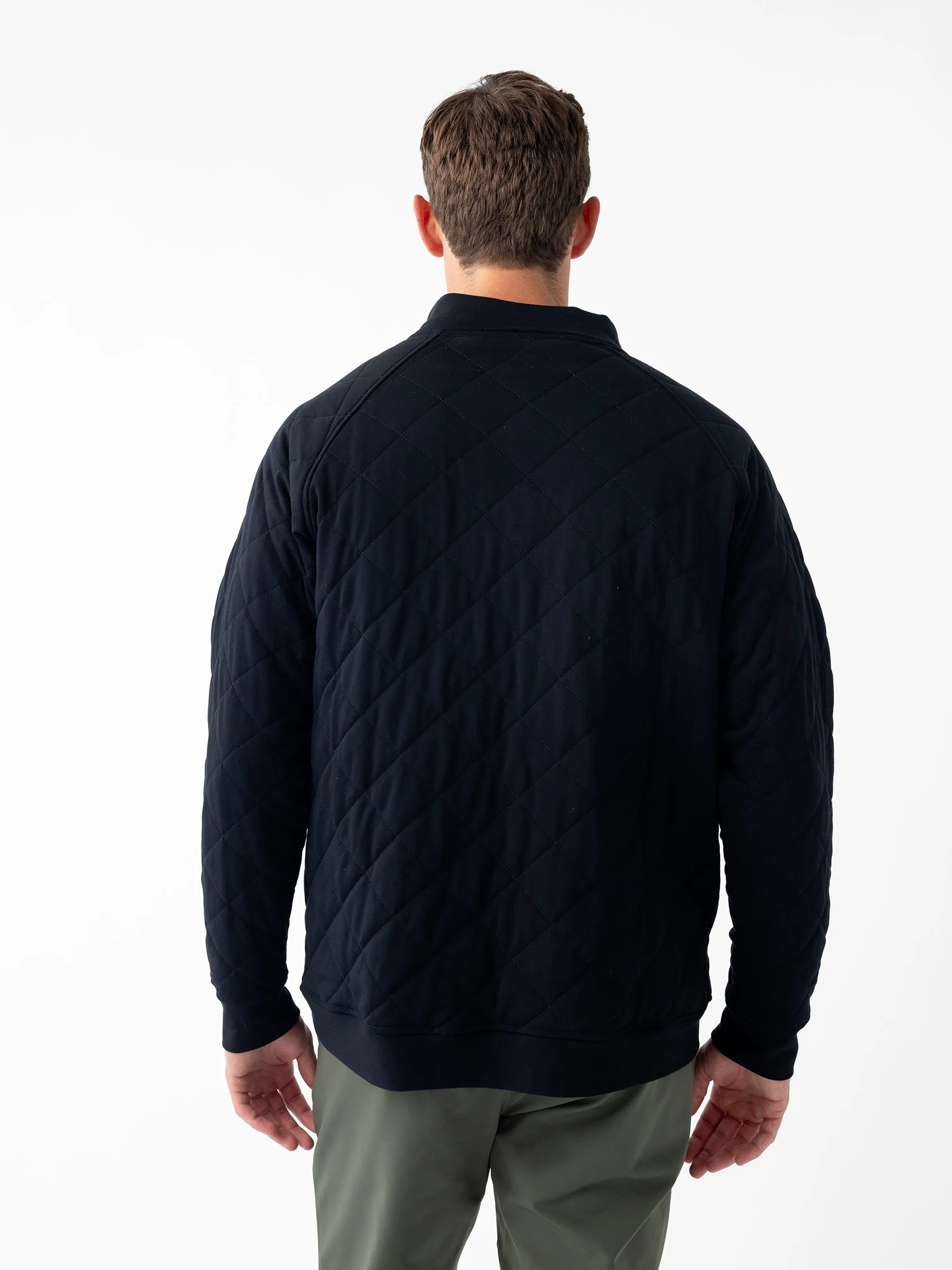 Men's Brushed Bamboo Quilted Snap Pullover