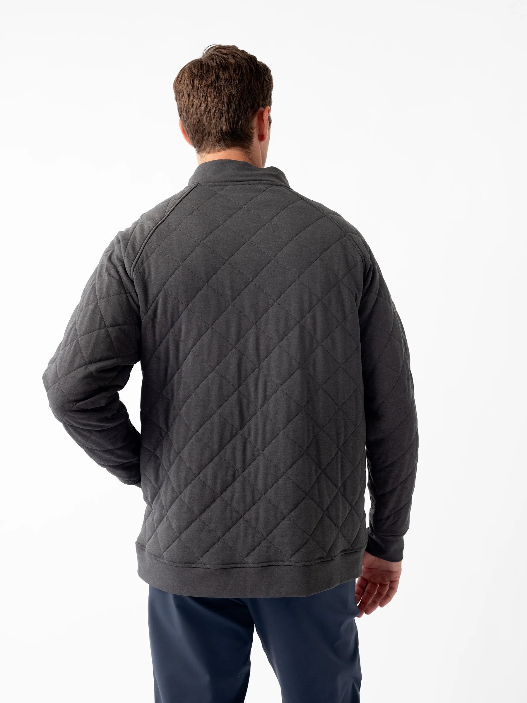 Men's Brushed Bamboo Quilted Snap Pullover