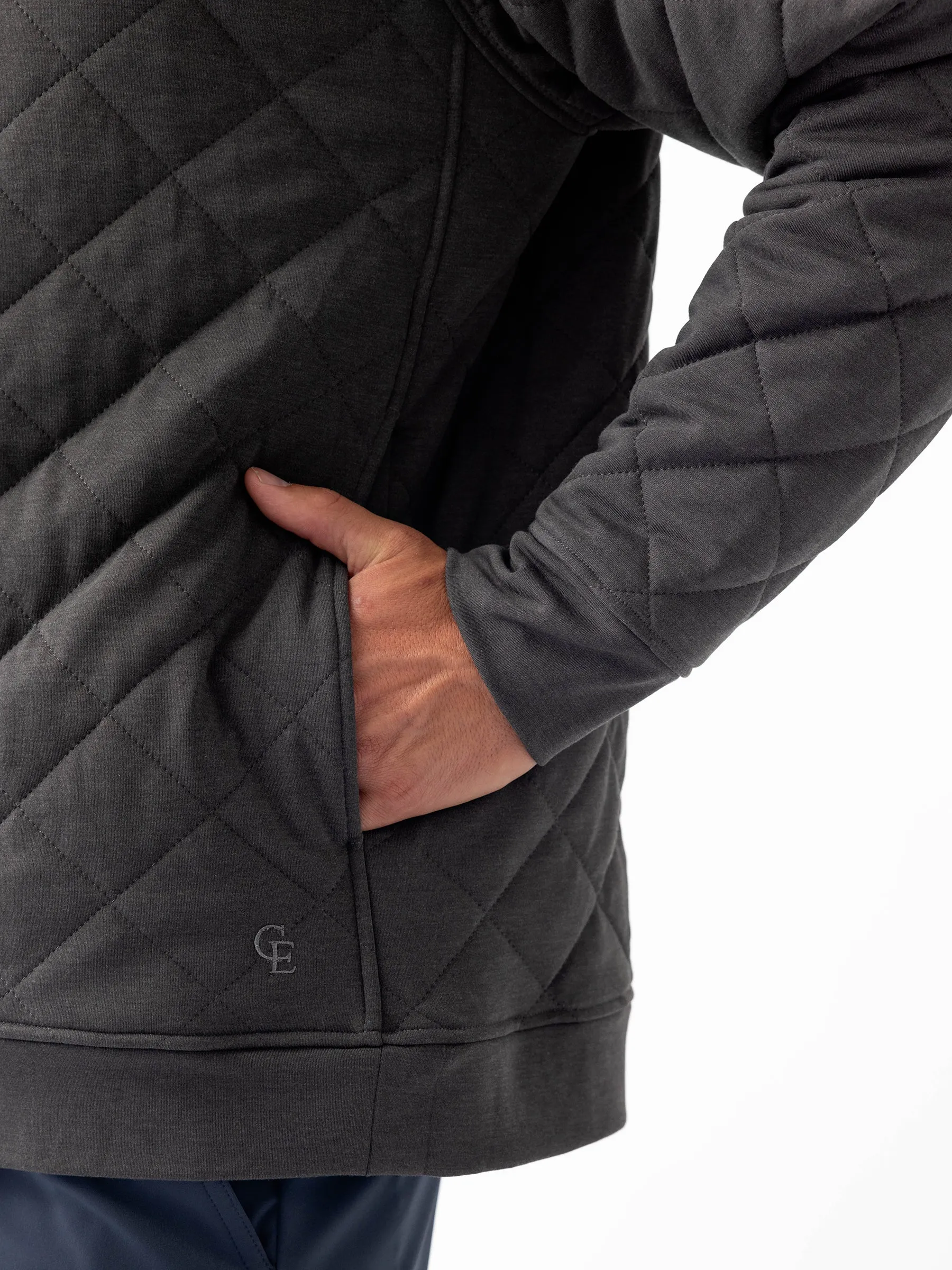 Men's Brushed Bamboo Quilted Snap Pullover