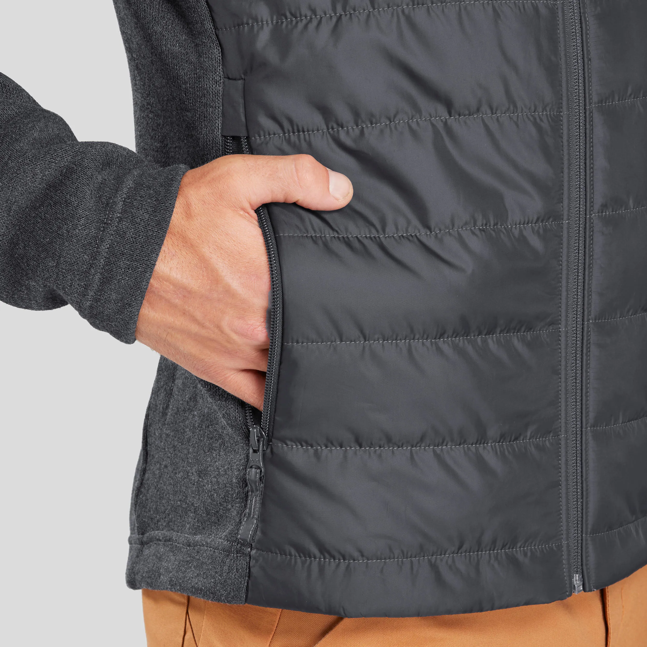 Men's hoodie Quechua NH100, black/gray