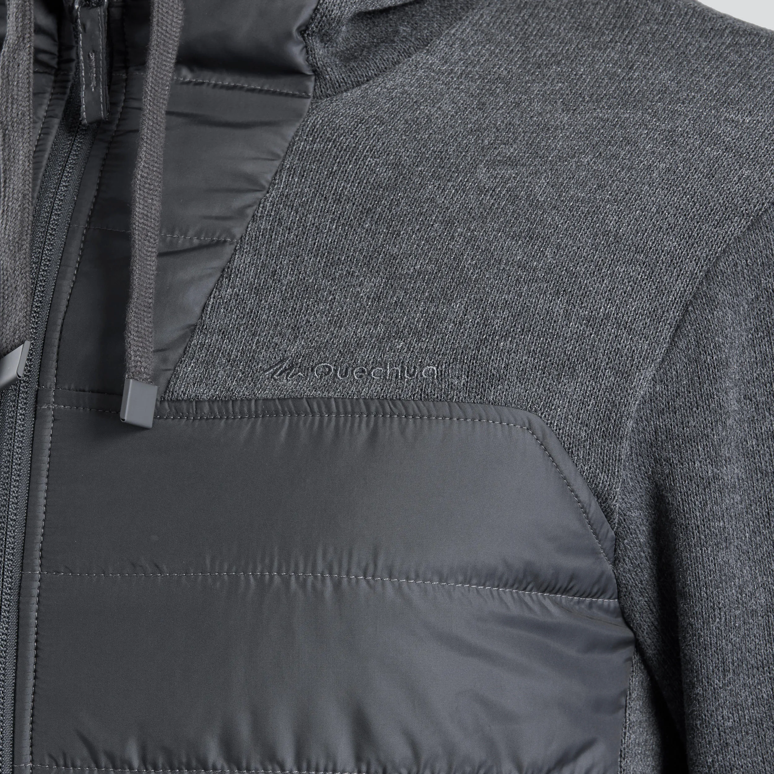 Men's hoodie Quechua NH100, black/gray