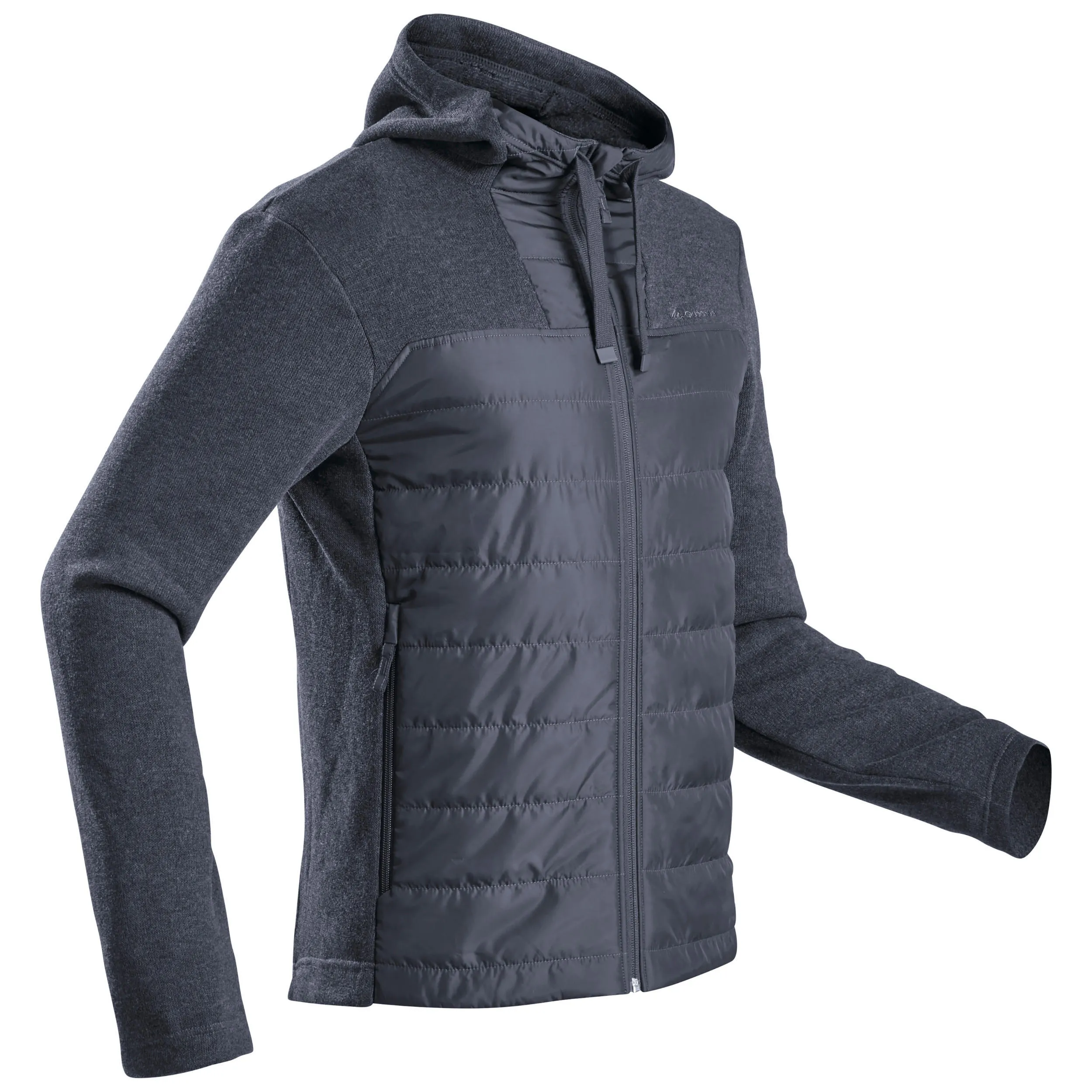 Men's hoodie Quechua NH100, black/gray