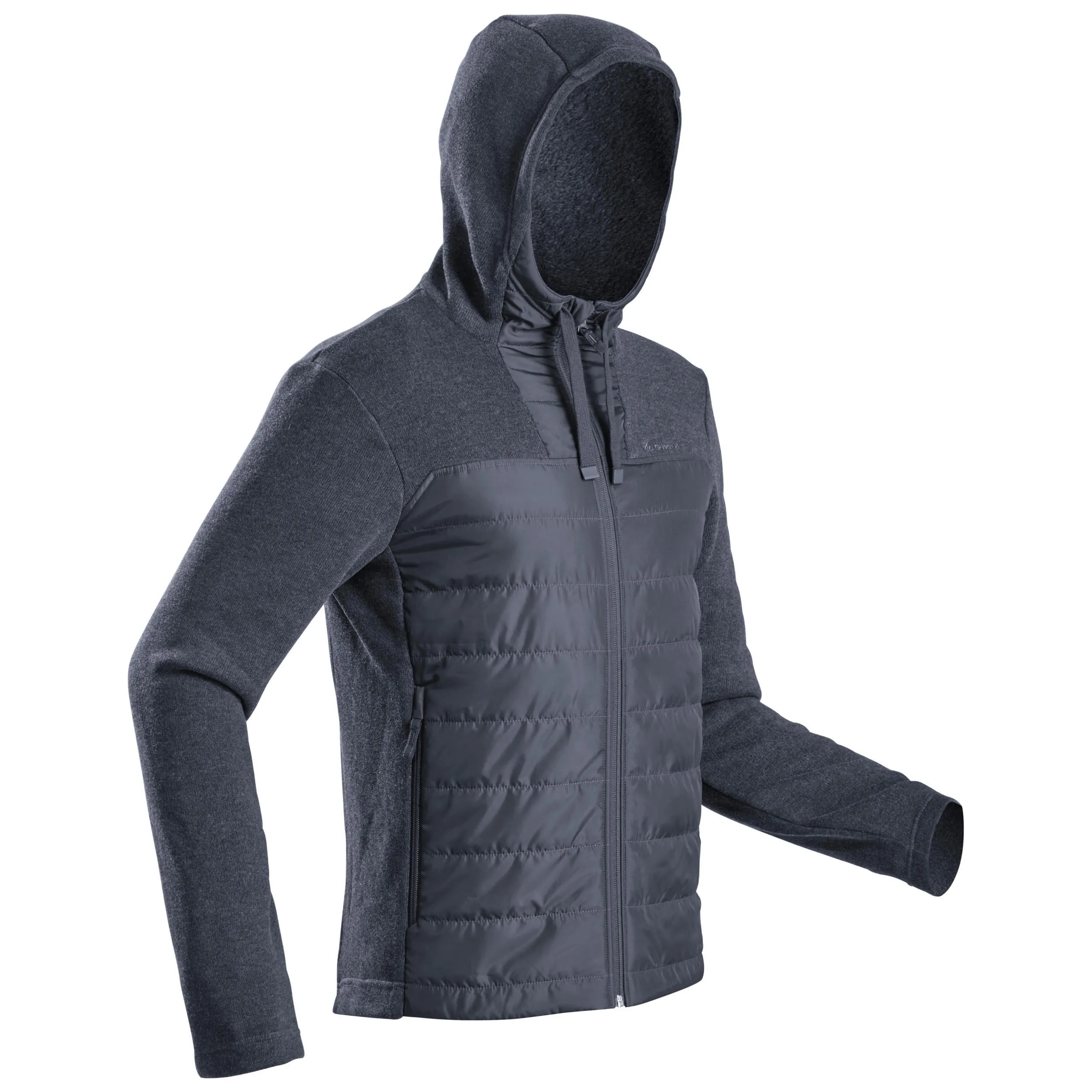 Men's hoodie Quechua NH100, black/gray