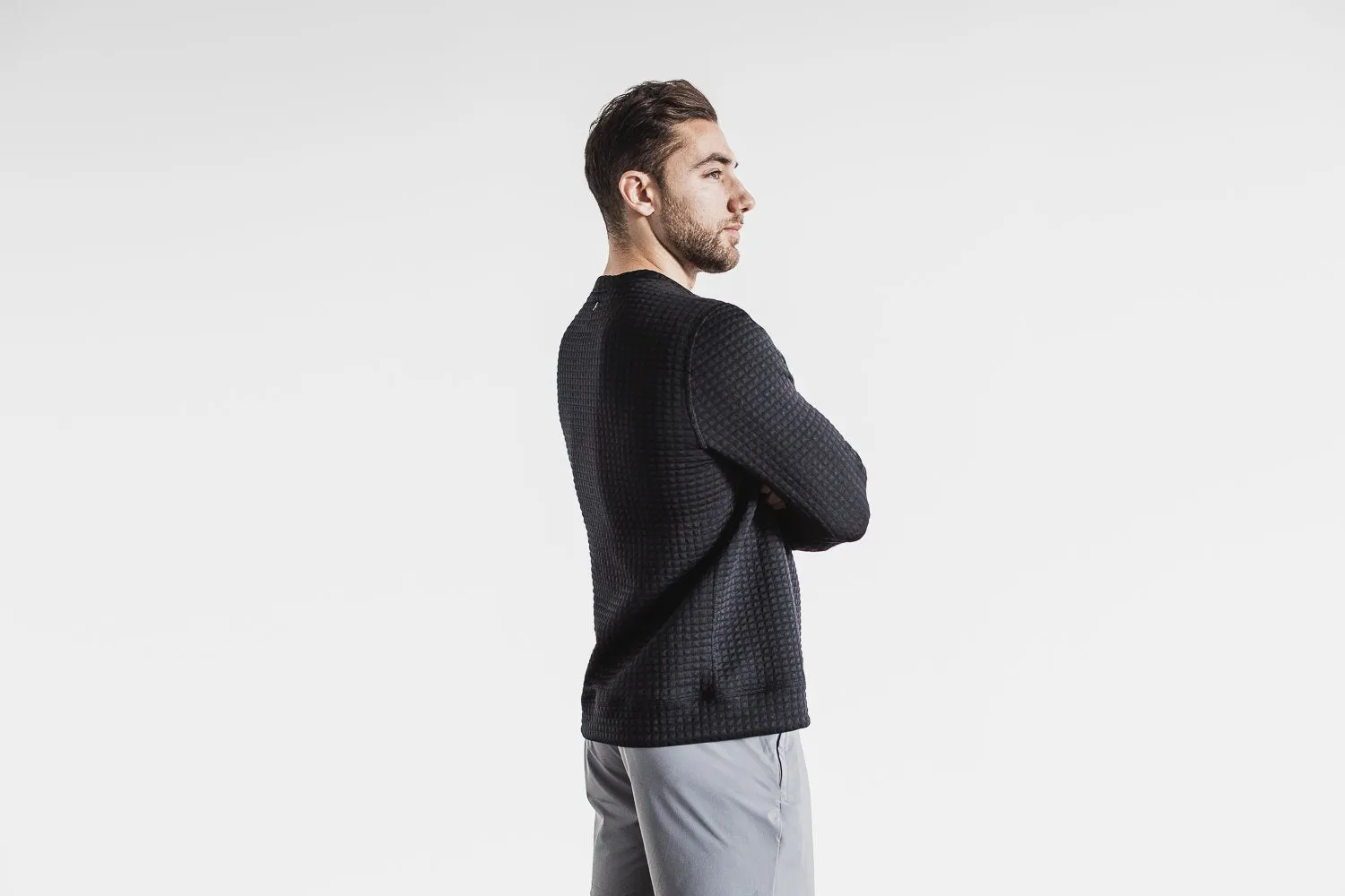 MEN'S QUILTED CREW PULLOVER