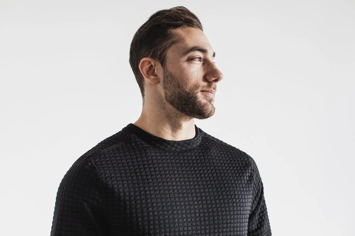 MEN'S QUILTED CREW PULLOVER