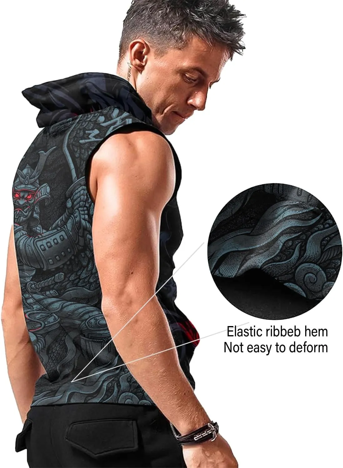 Men's Sleeveless Zip Hoodies Workout Gym Sweatshirt Muscle Fit Fashion Athletic Zip Hoodies Pullover Hooded